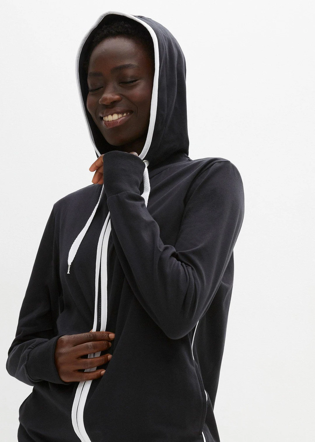 Sweat zippé en coton extensible - 3
