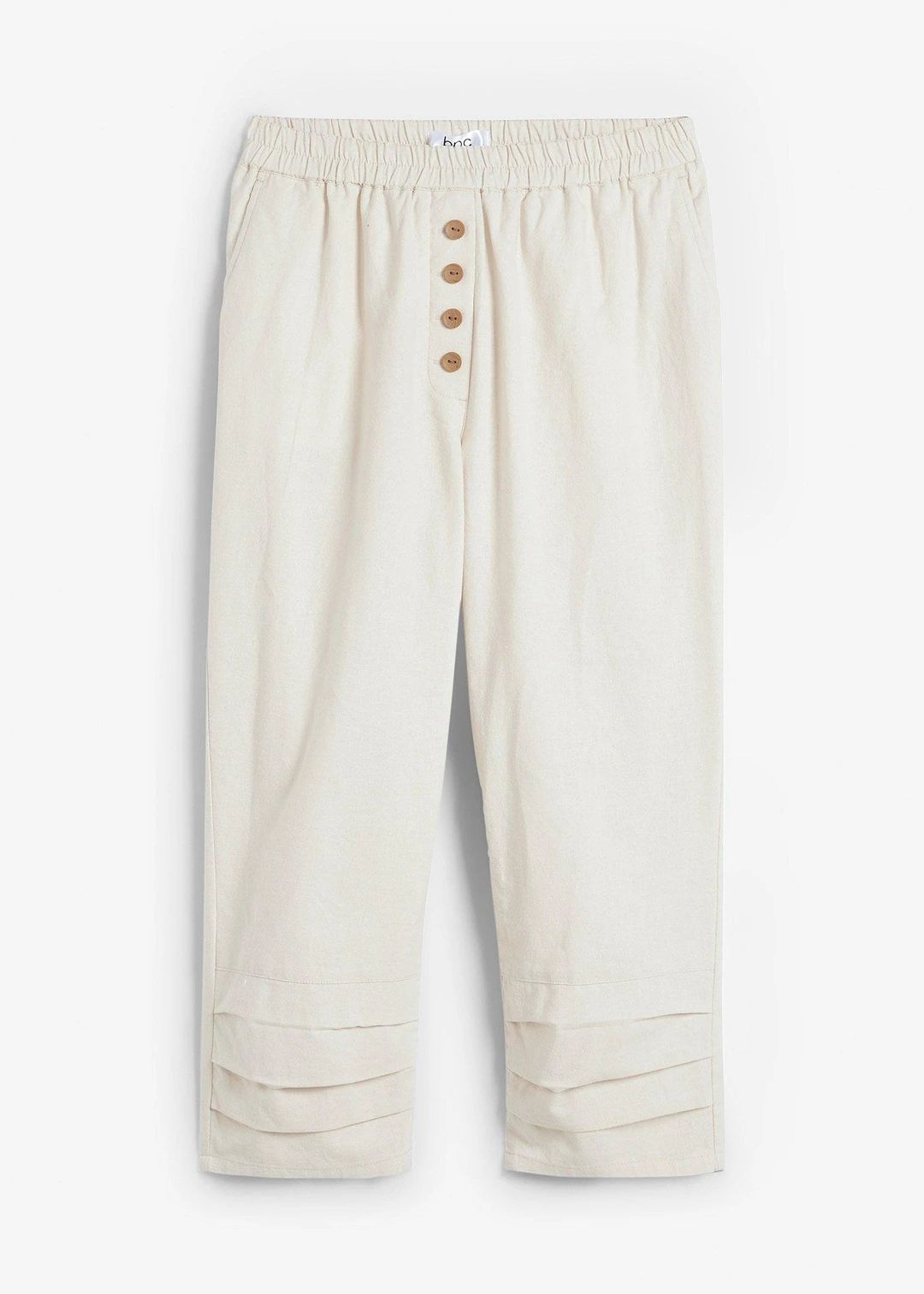 Pantalon carotte en lin et coton