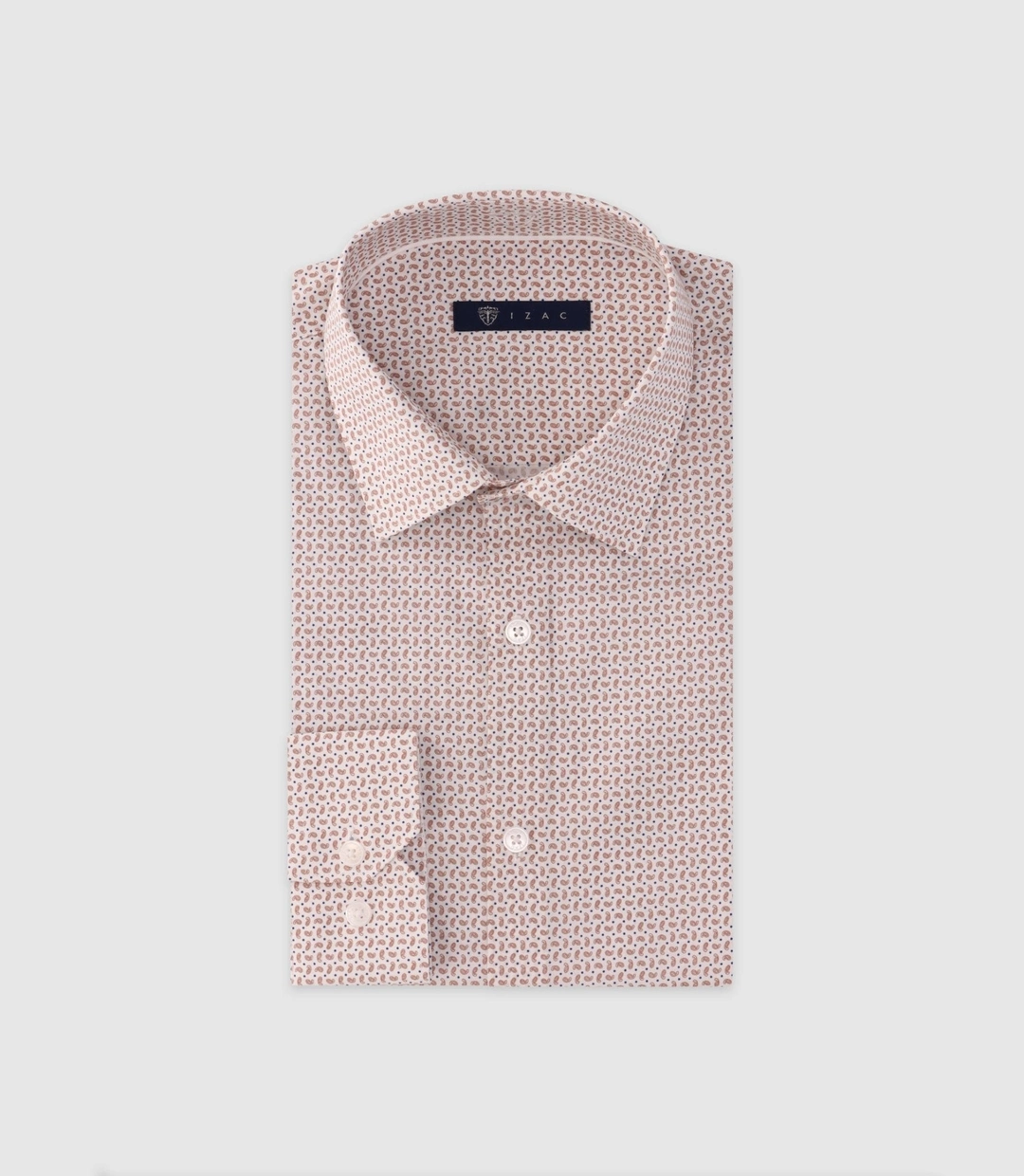 IZAC - Chemise imprimée manches longues camel