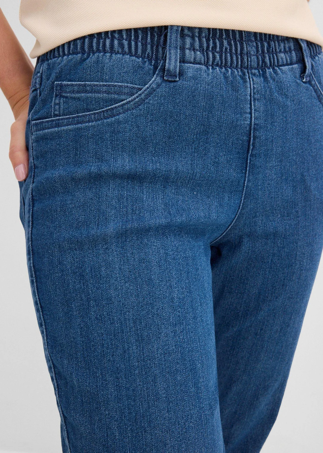 Lot de 2 pantalons 7/8 droits, taille mi-haute élastiquée - 3