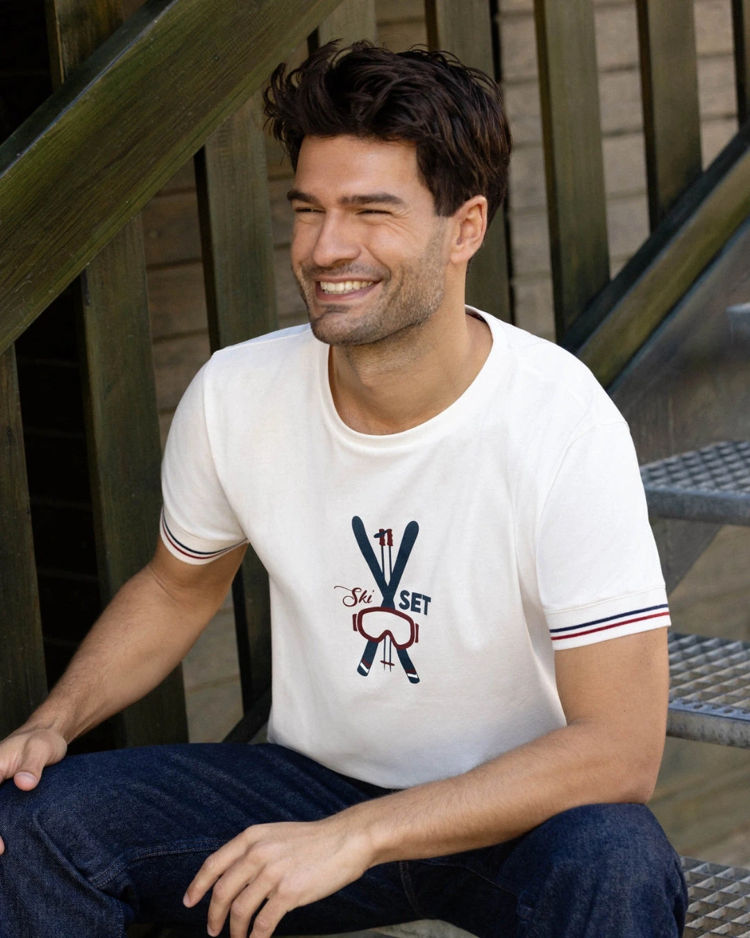 T-SHIRT SKI SET CRÈME | COTON BIO