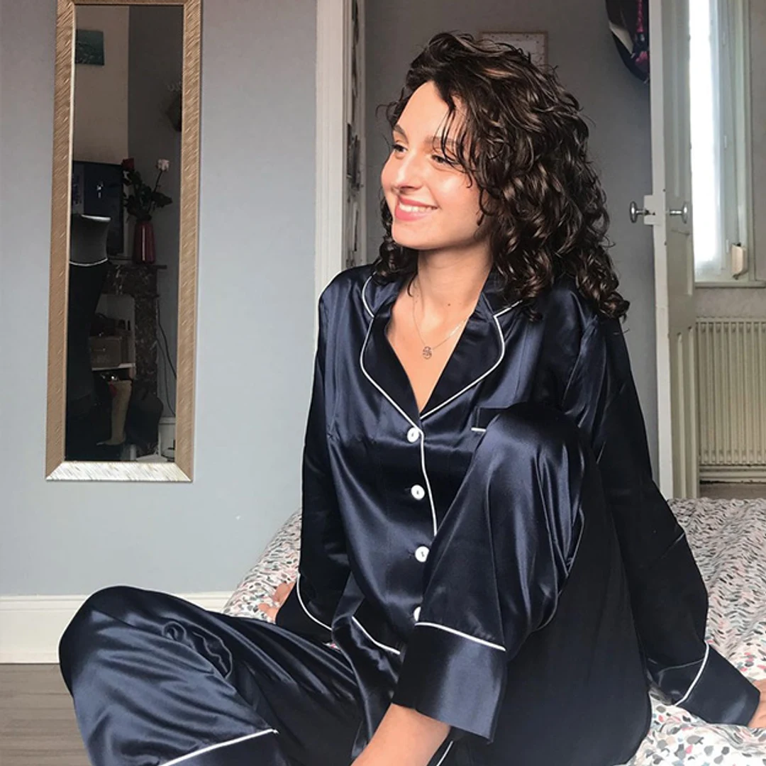 LILYSILK Pyjama Soie Rouge Femme Rouge Vineux Ensemble De Pyjama Deux Pièces 100% Soie Naturellement Antibactérien L