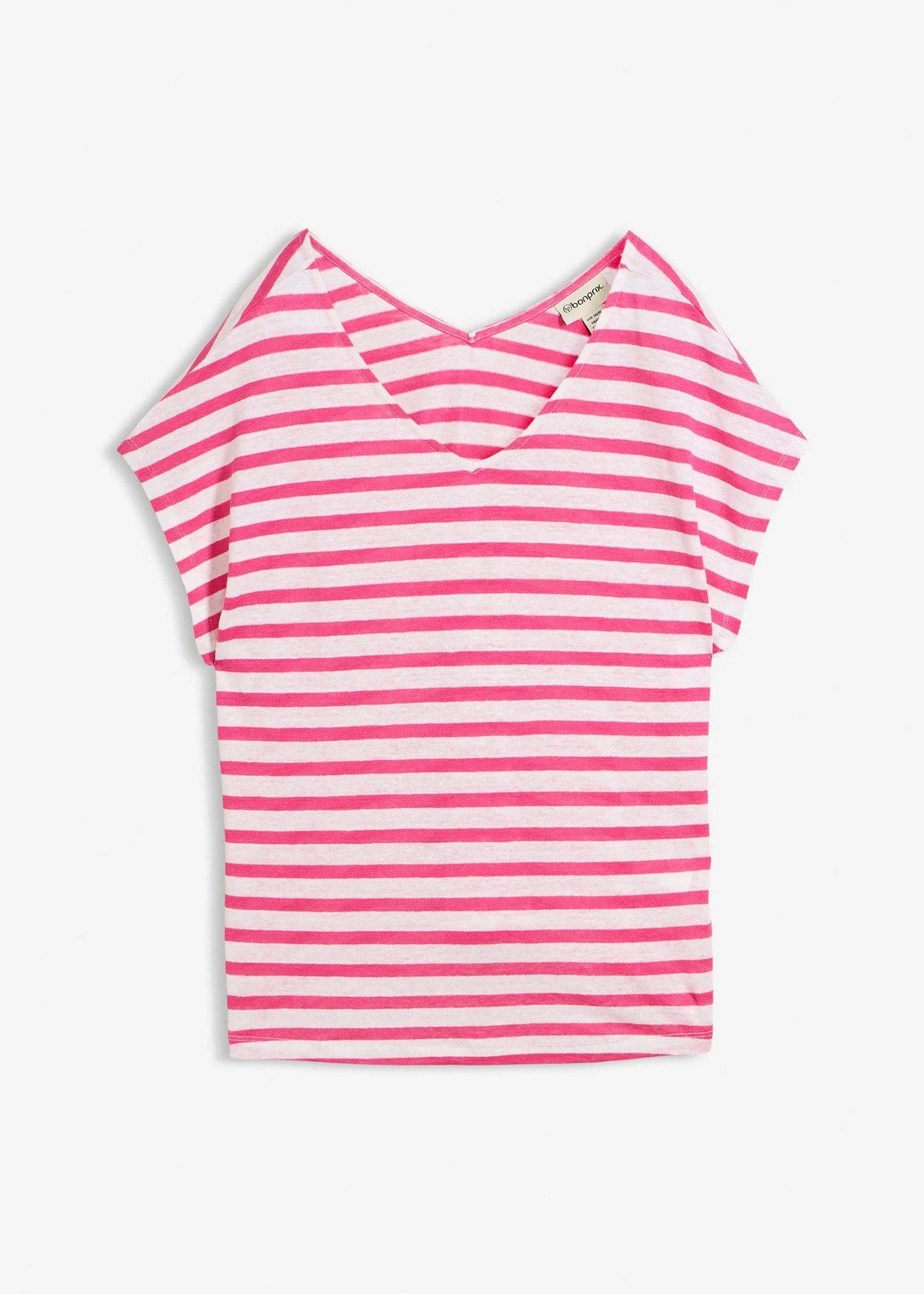 T-shirt 100% lin à manches chauve-souris