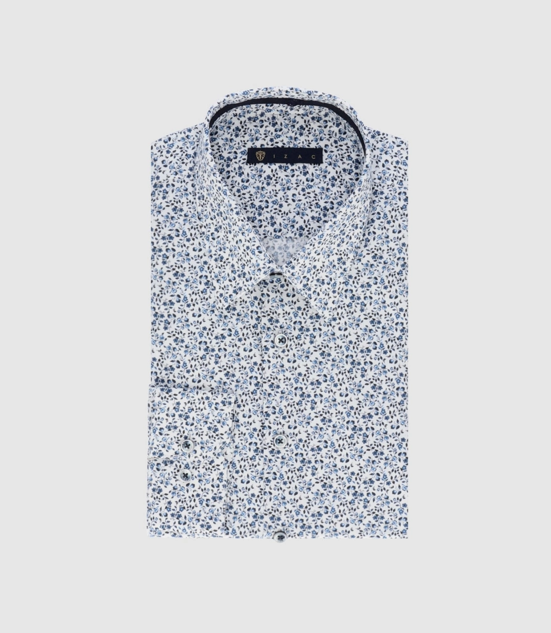 IZAC - Chemise à imprimé floral bleu PERRUCHE