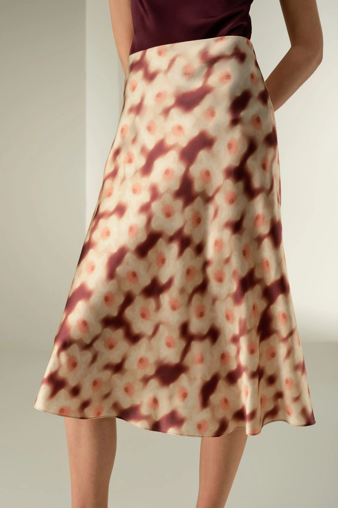 LILYSILK Jupe Midi En Soie Taille Élastique Pour Un Ajustement Flexible Soie De Mûrier Mettant En Valeur La Féminité Daffodil Dream 34