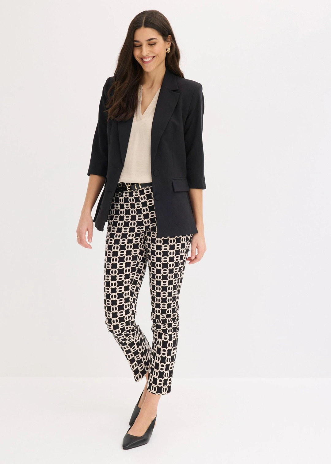 Pantalon 7/8 en bengaline extensible - 2