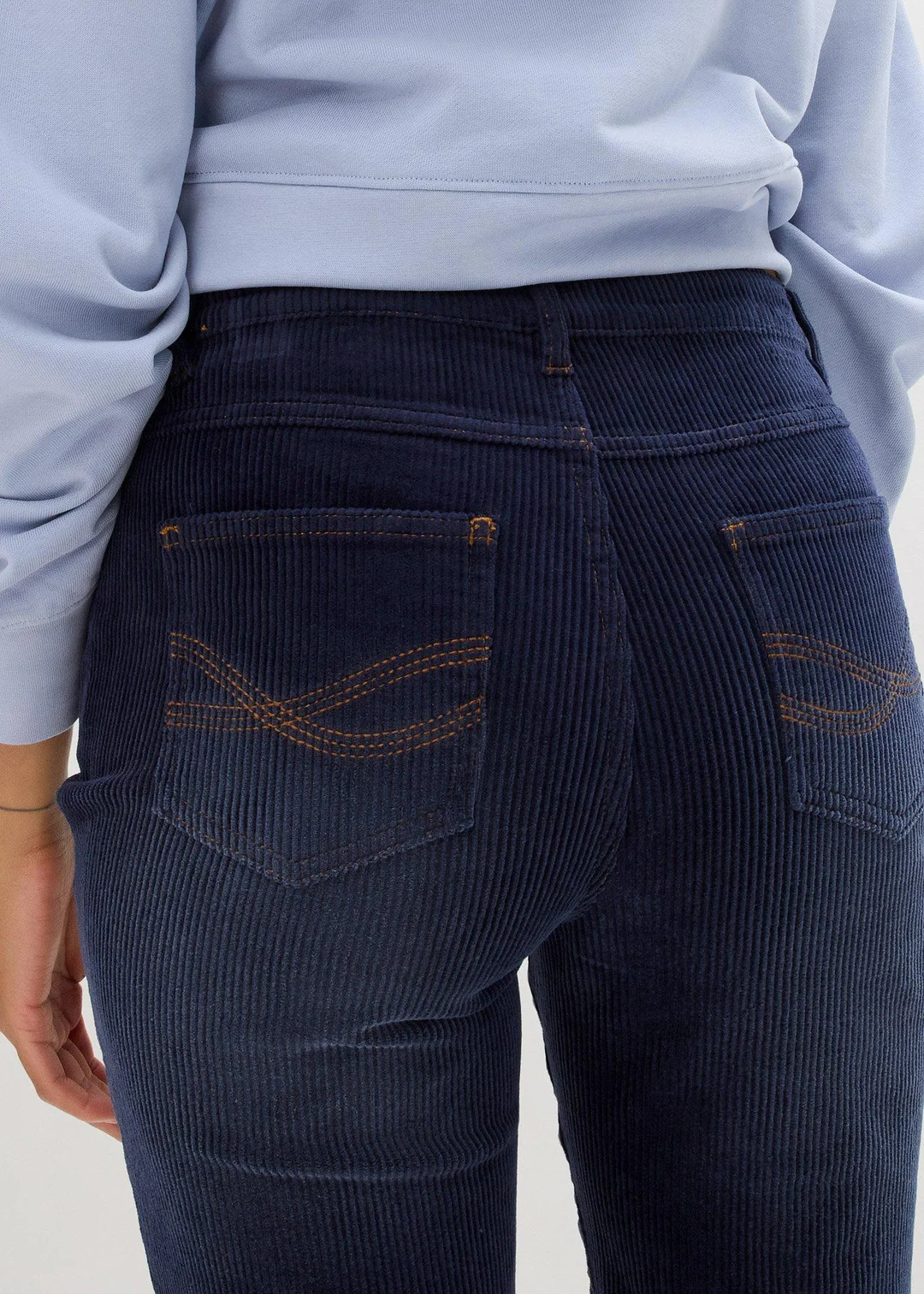 Pantalon droit en velours côtelé extensible - 3