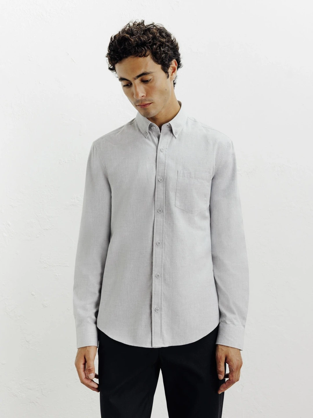 IZAC - Chemise casual avec col boutonné grise