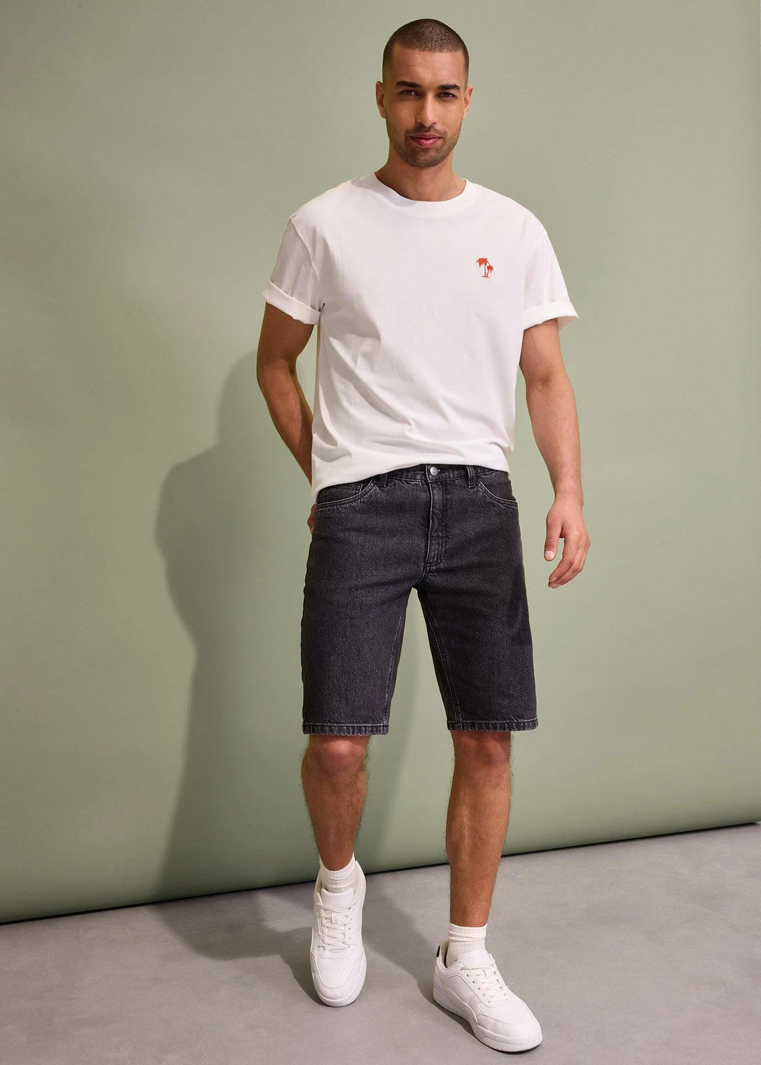 Bermuda en jean extensible, loose - 2
