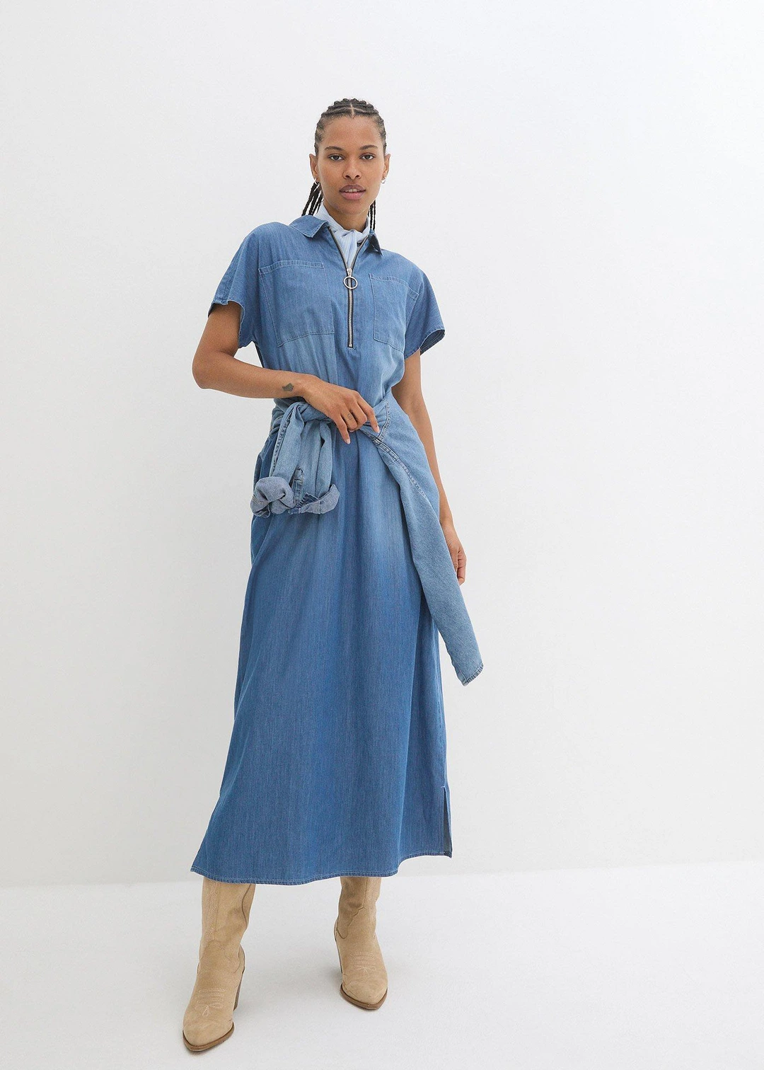 Robe longue en jean
