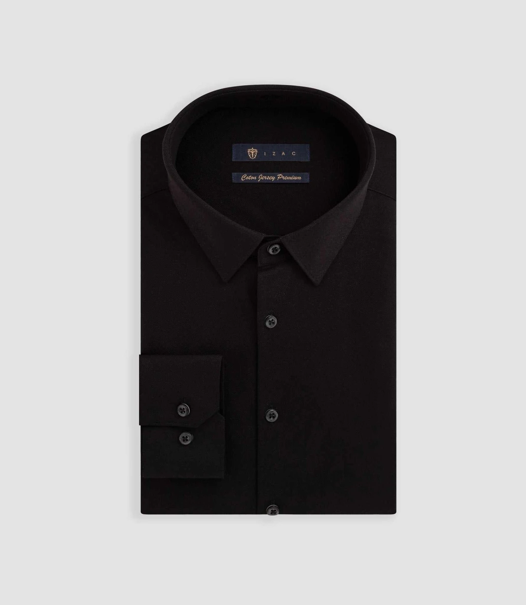 IZAC - Chemise en jersey de coton noir ''Dylan''