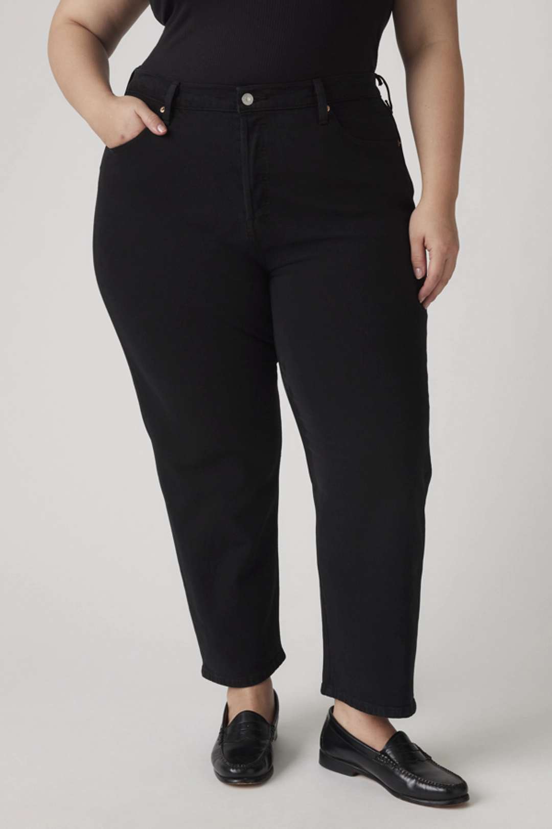 Levi's Jean 501 Original Crop (Grandes Tailles) - Femme - Noir / Black Sprout - 22 - 2