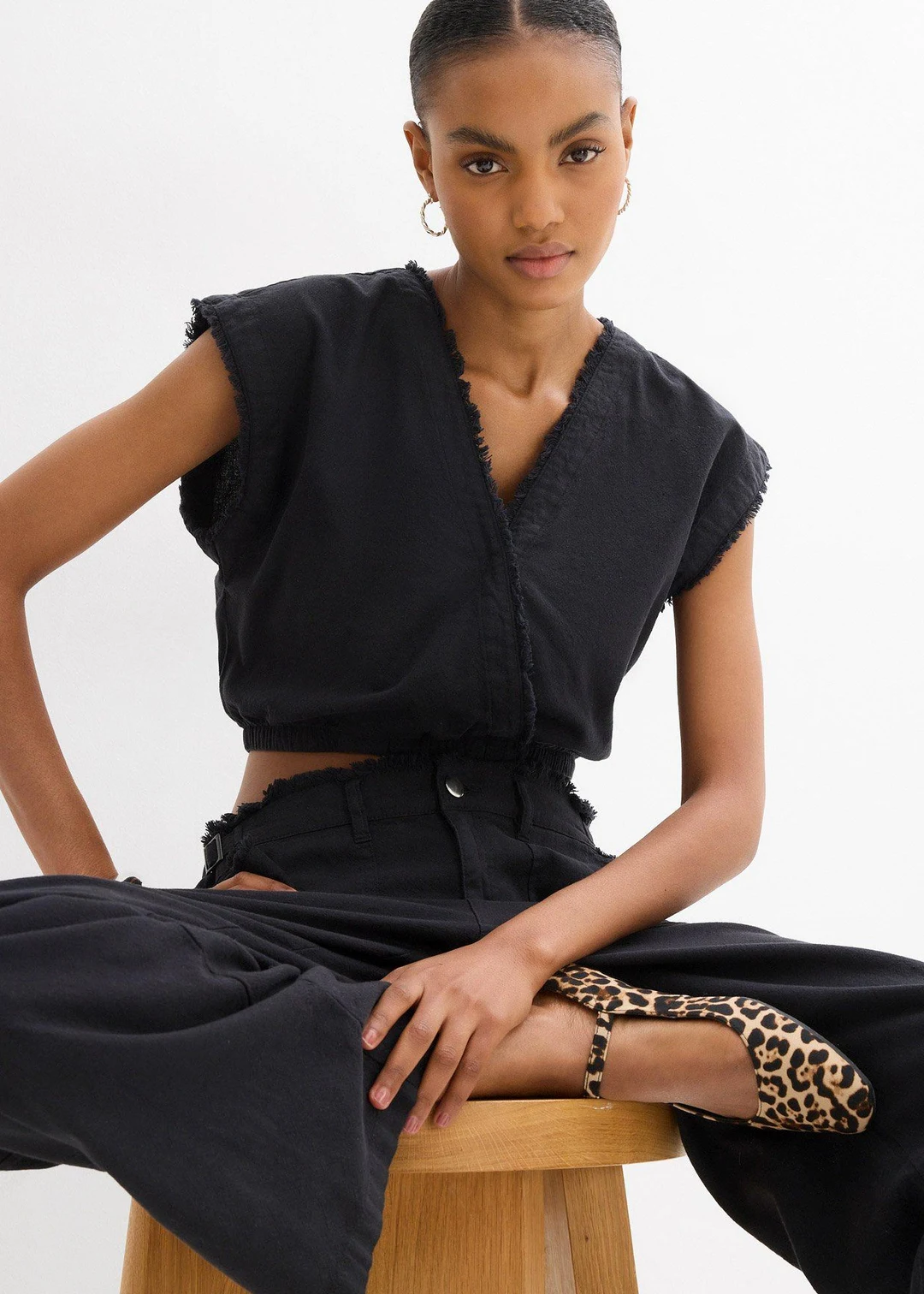 Top blouse raccourci - 3