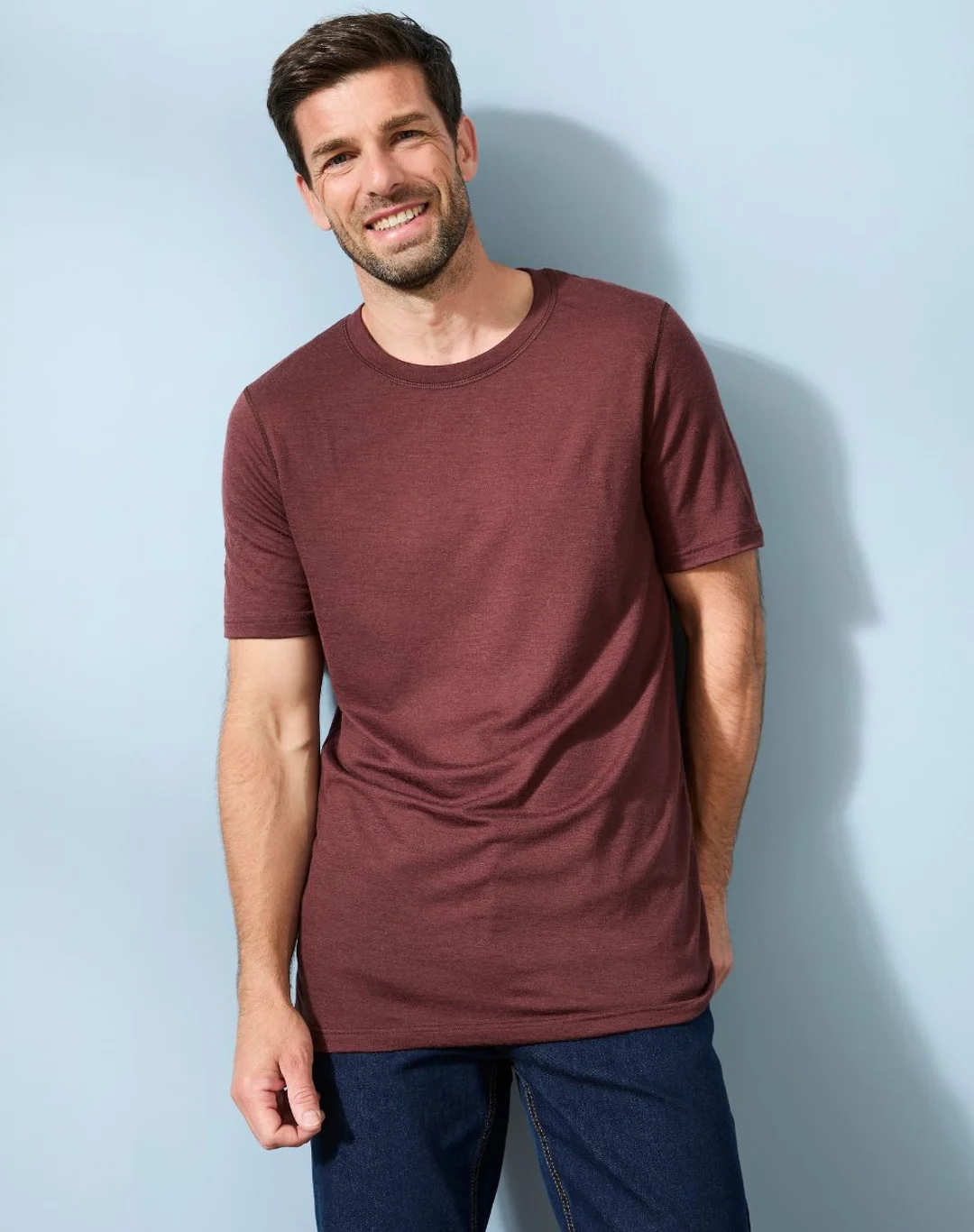 T-shirt 100% Laine Mérinos - Marron - Chocolat - Lemahieu