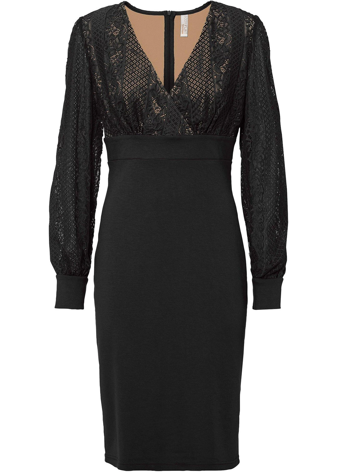 Robe midi près du corps rehaussée de dentelle