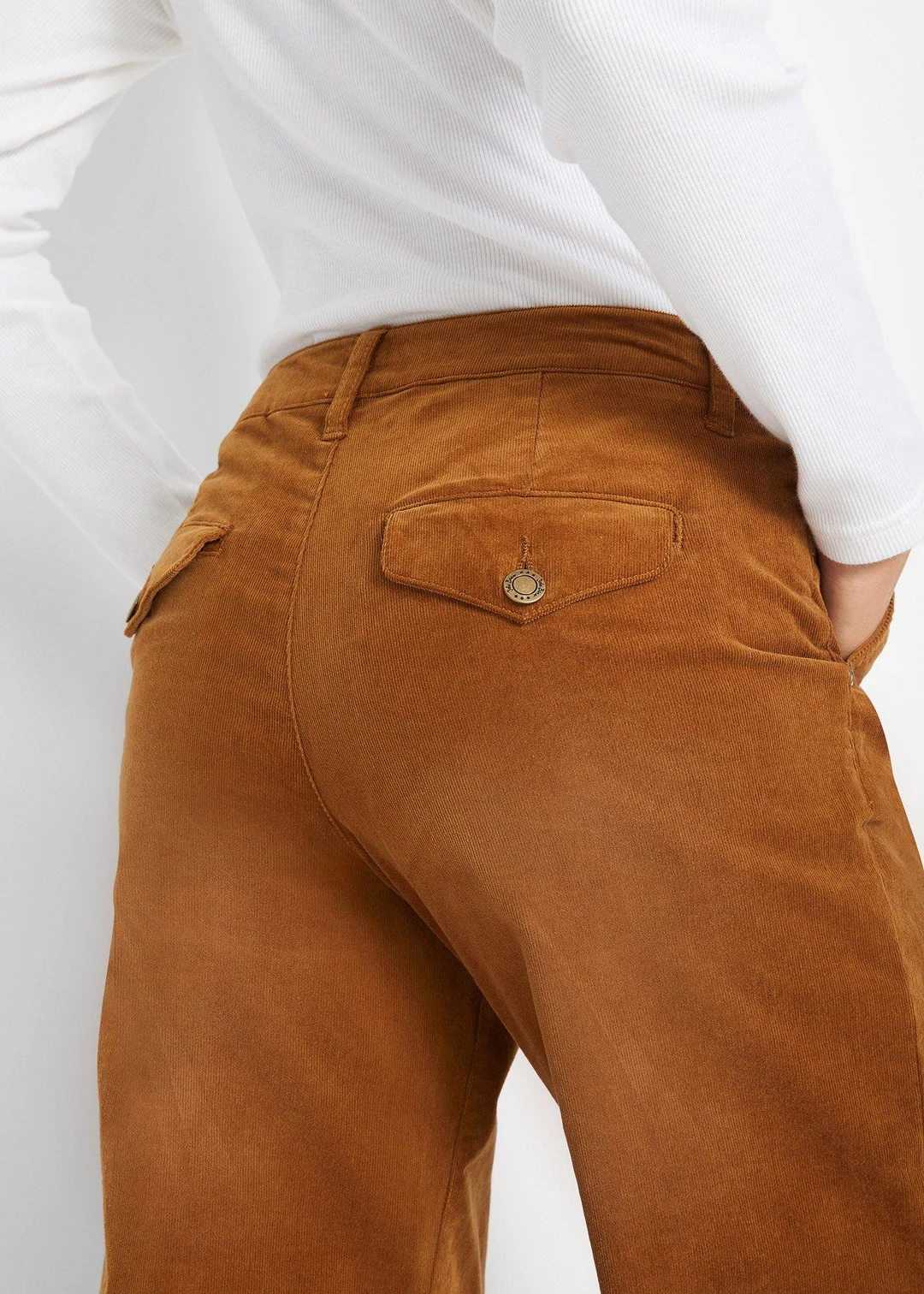 Pantalon large en velours côtelé extensible - 3