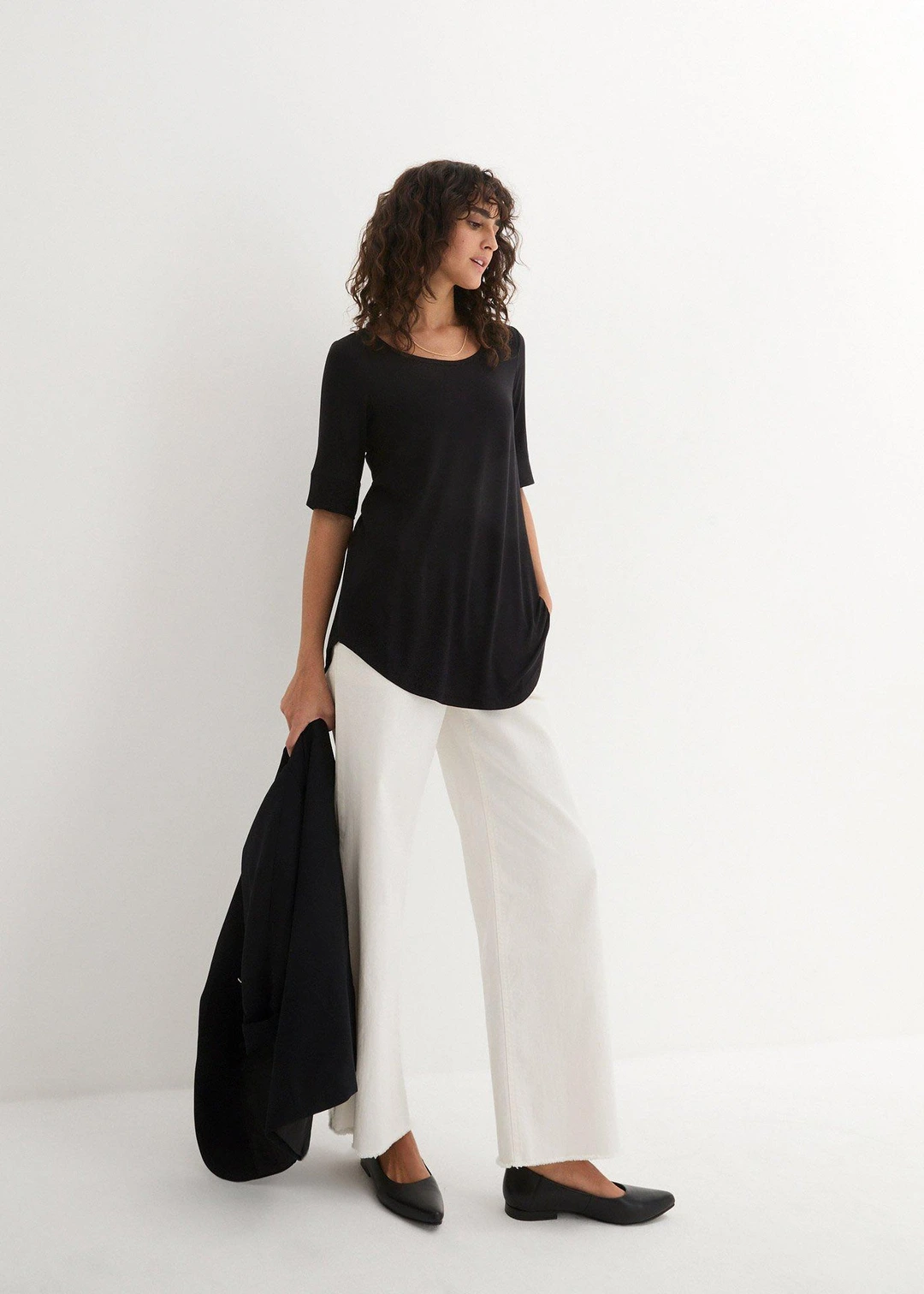 T-shirt long et doux en viscose - 2