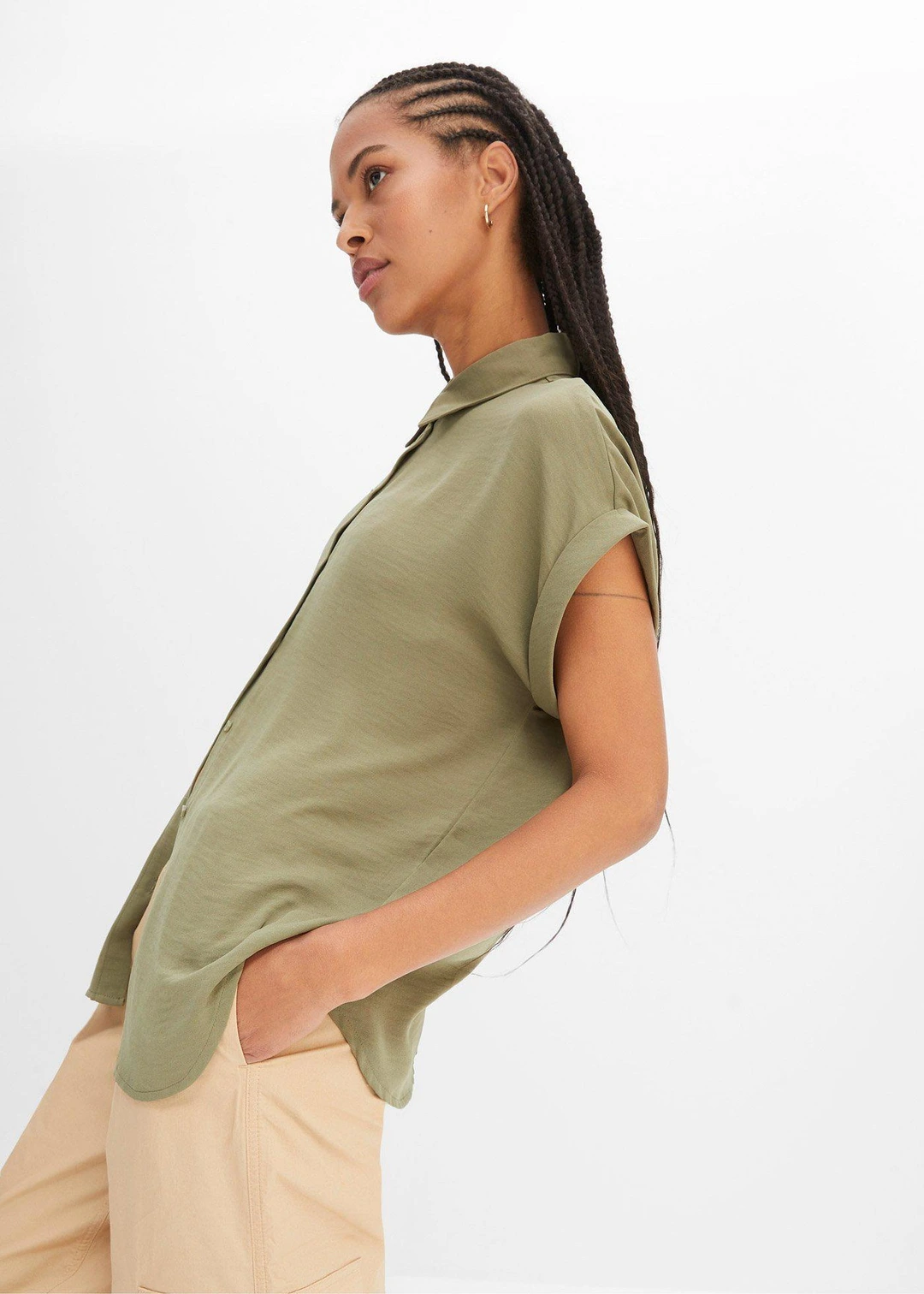 Chemisier manches courtes avec polyester recyclé