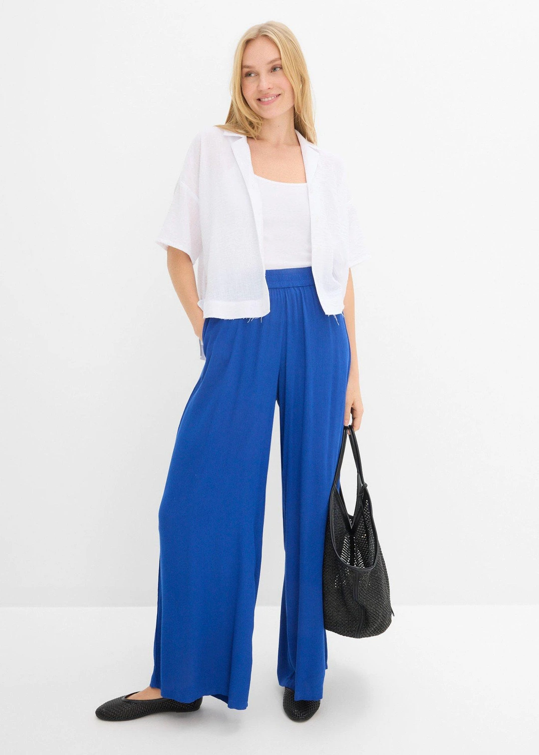 Pantalon taille élastiquée en viscose fluide - 2