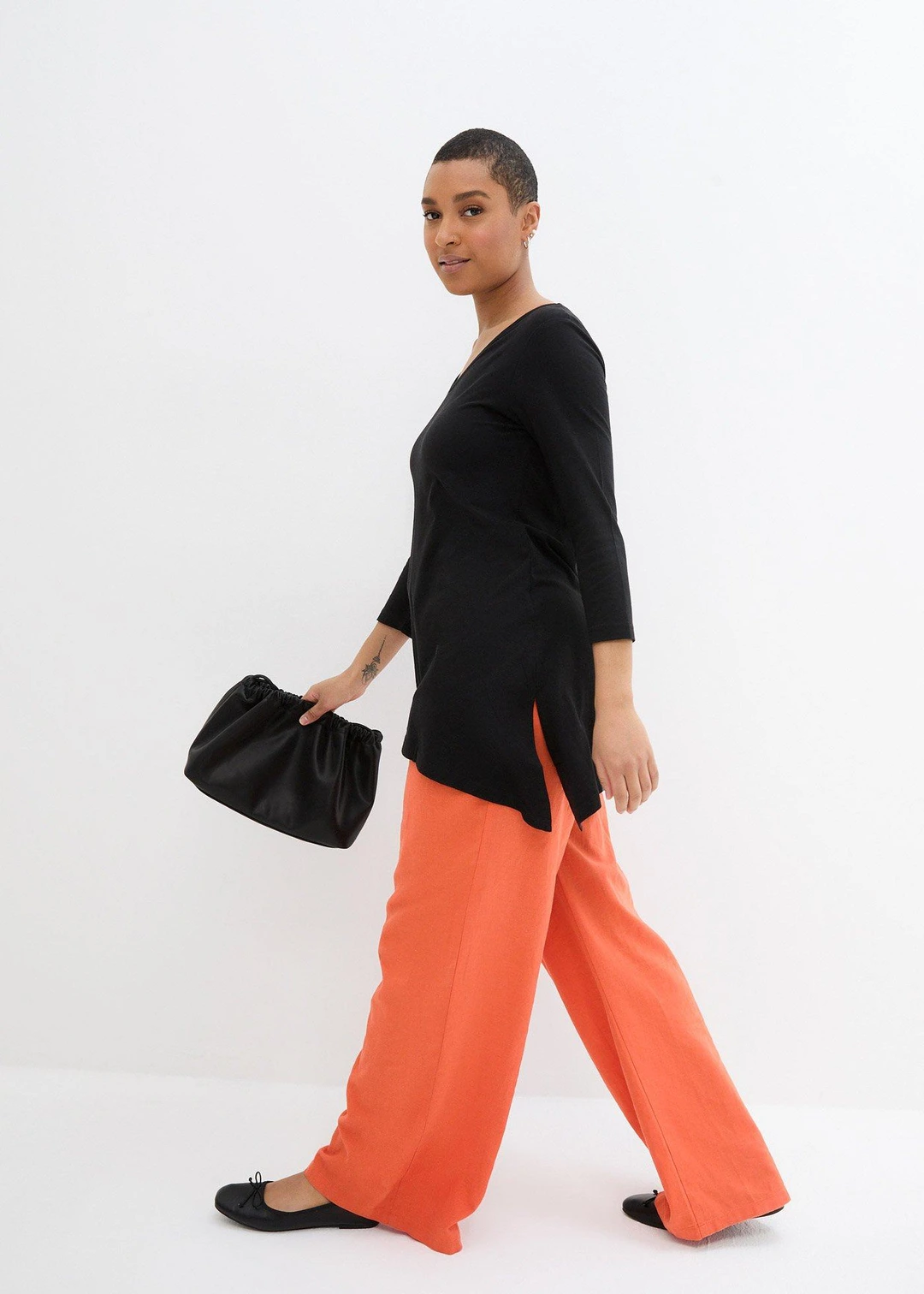T-shirt long en coton et viscose - 2