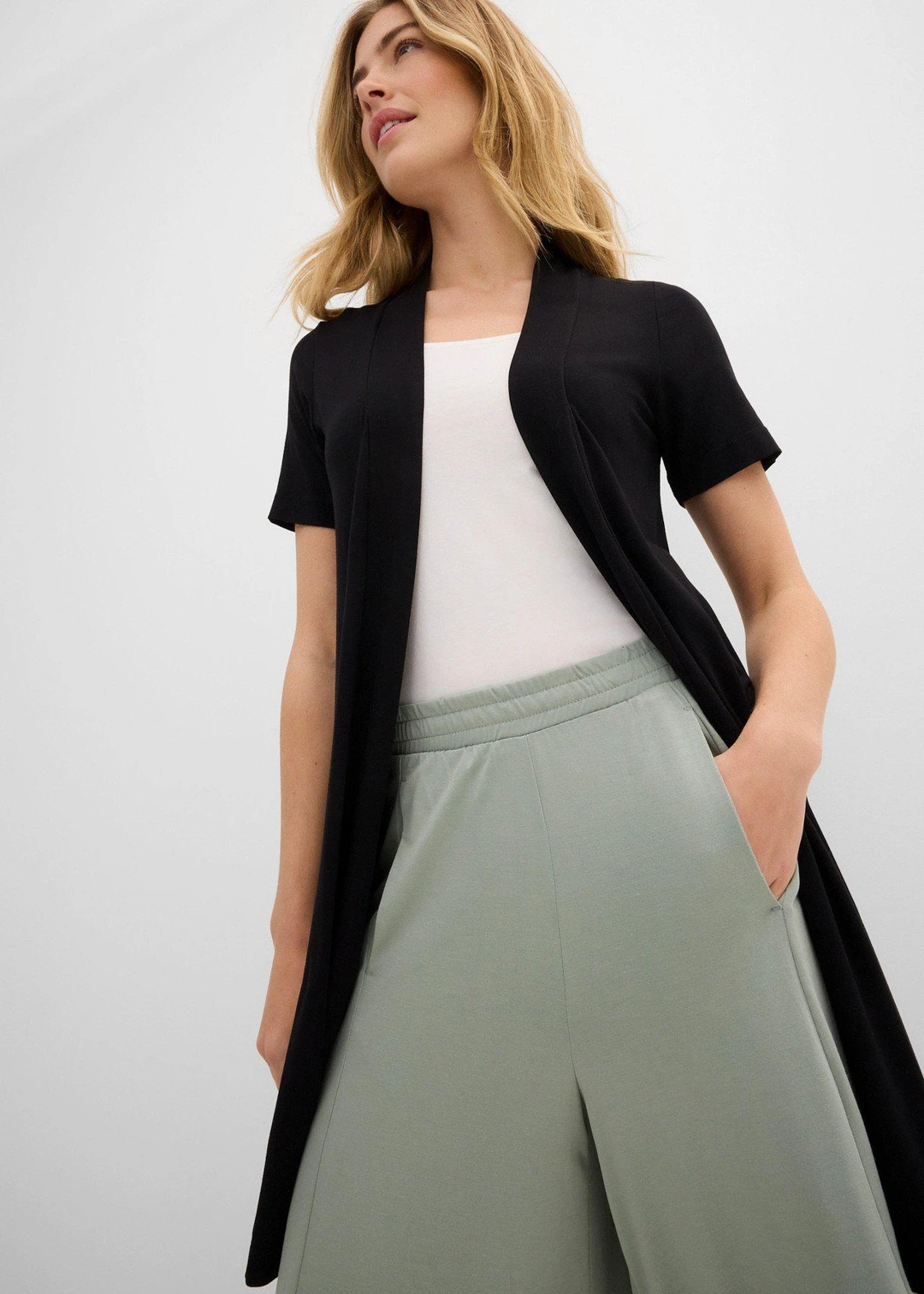 Jupe-culotte en jersey, jambes larges - 3