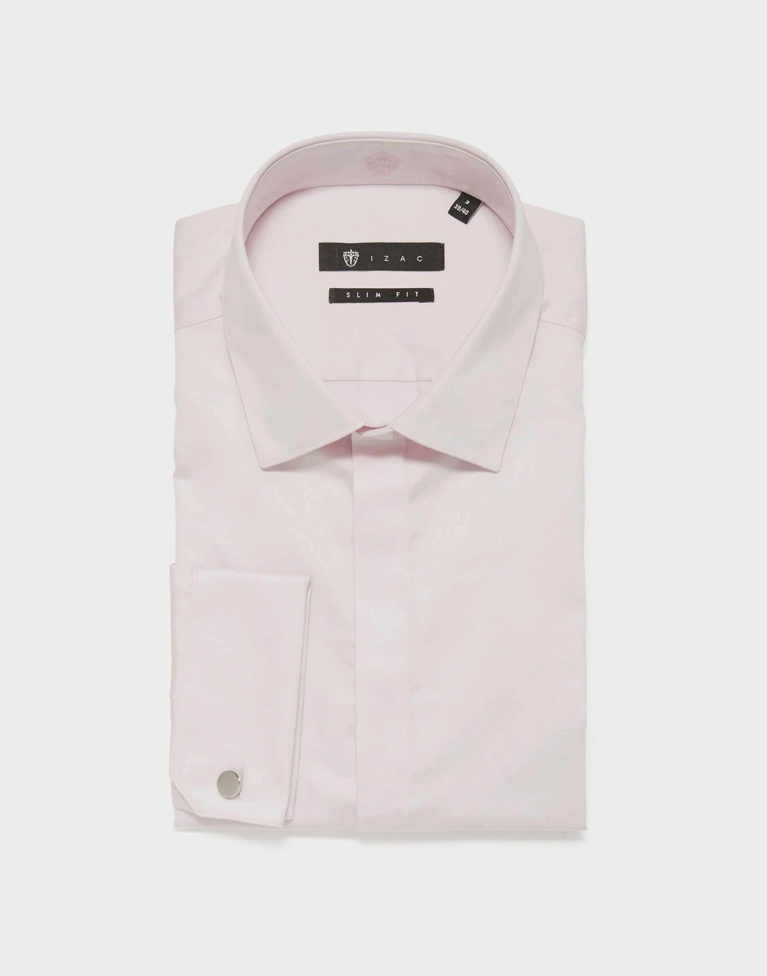 IZAC - Chemise satin slim rose