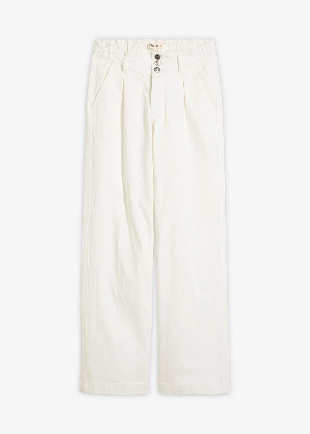 Jean large, taille haute et élastiquée, cropped