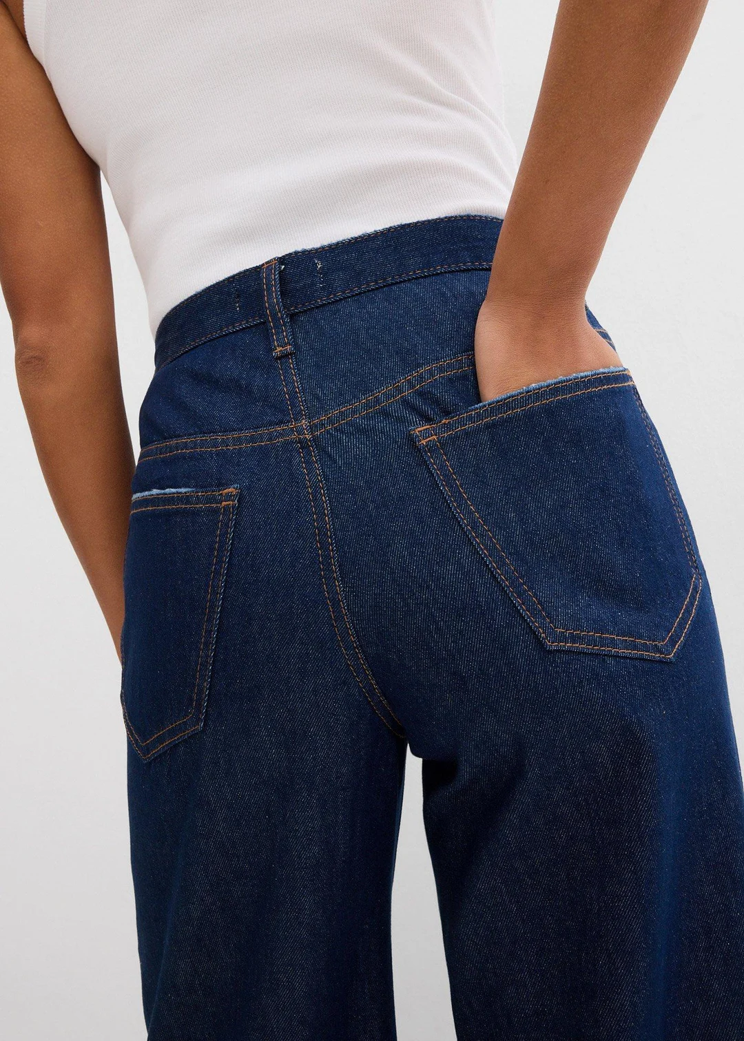 Jean large, taille mi-haute, peu extensible - 3