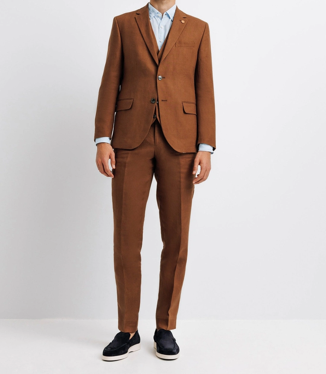 IZAC - Veste ville 100% lin truffe