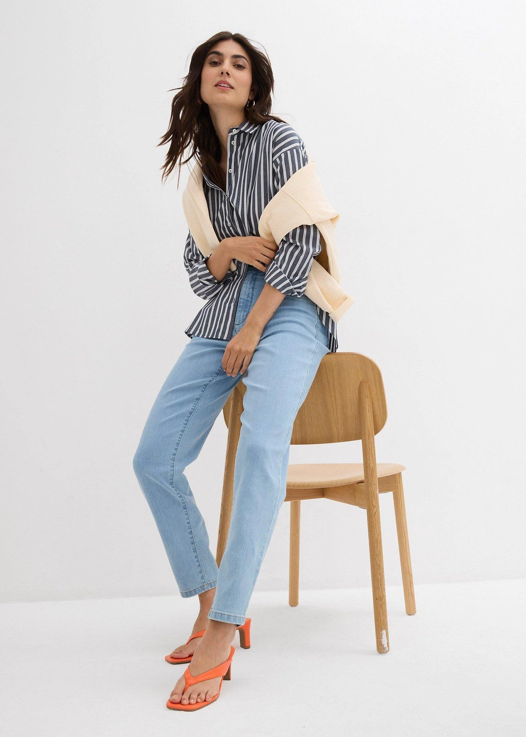 Jean mom taille haute, extensible - 2