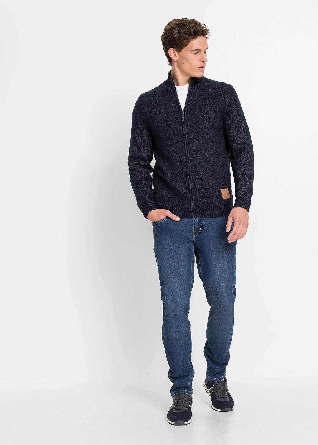 Veste en maille à col montant