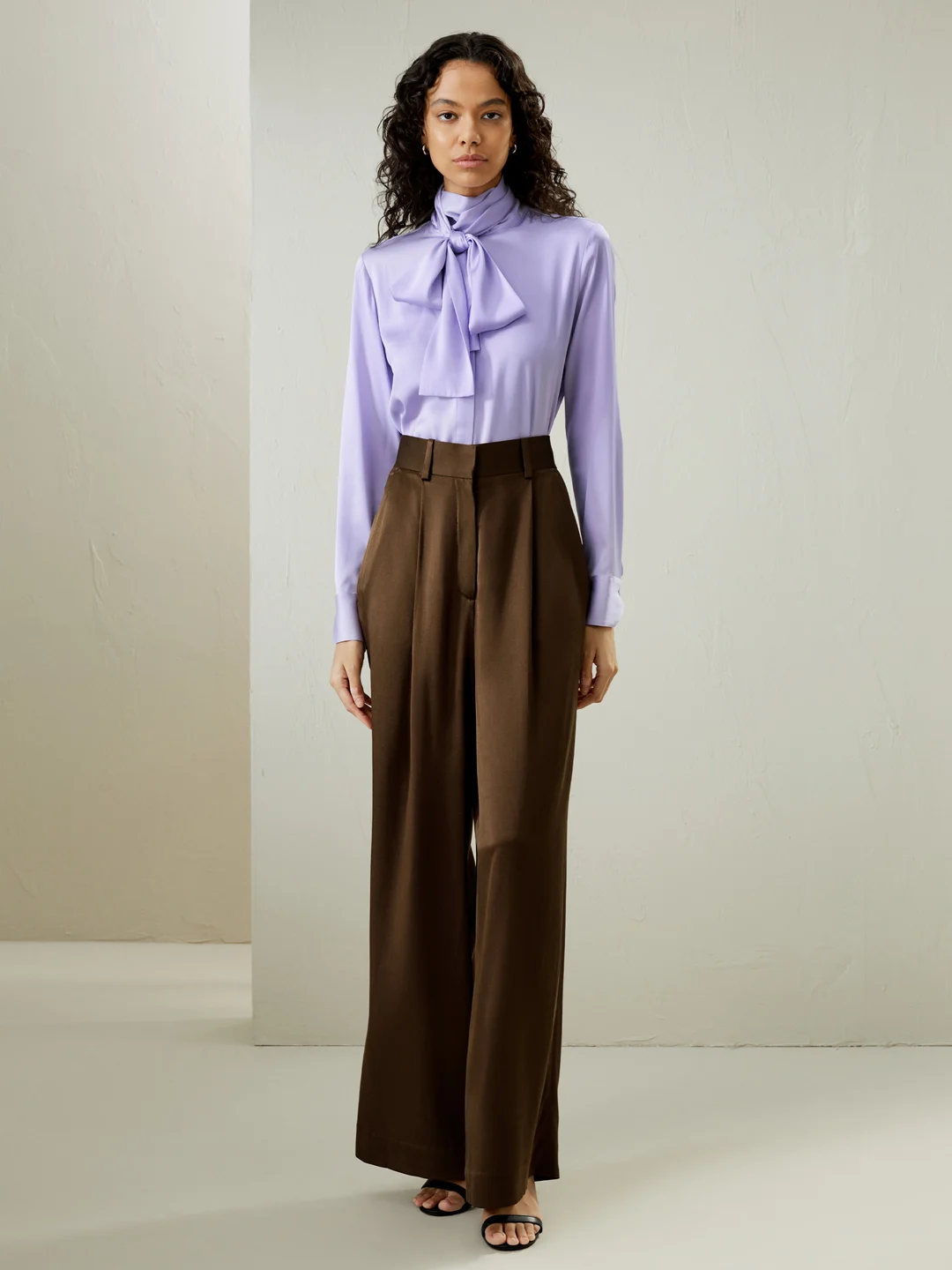 LILYSILK Blouse Soie Femme Blanc Col Roulé, Bouton De Manchette 100% Soie Pure Convient À Toutes Les Saisons L