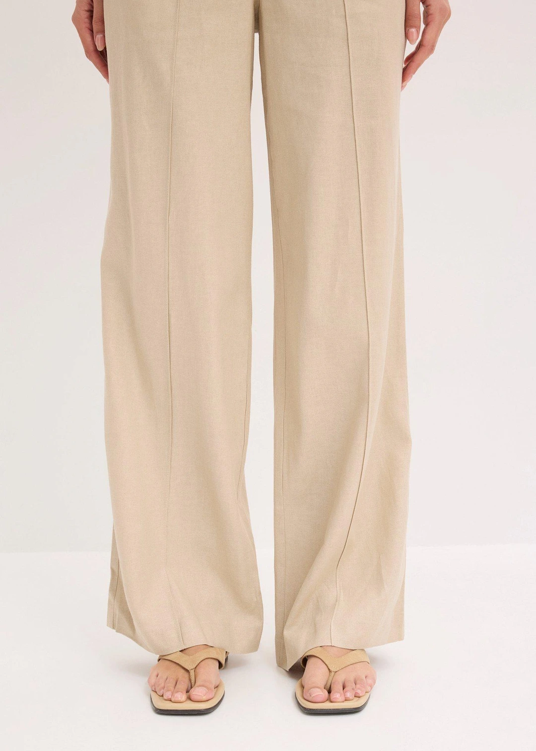 Pantalon palazzo léger en lin mélangé