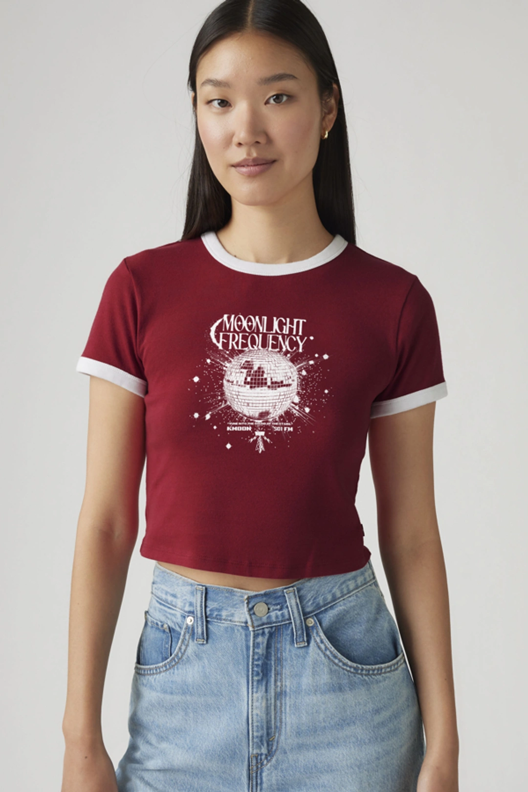 Levi's T Shirt Graphique Mini Ringer - Femme - Noir / Butterfly Pirate Black - XS