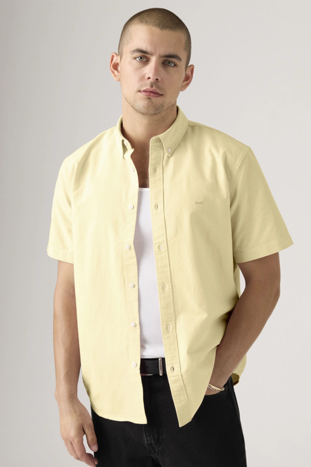 Levi's Chemise Manche Courte Col Boutonné Authentic - Homme - Rose / Woodrose Garment Dye - 2XL