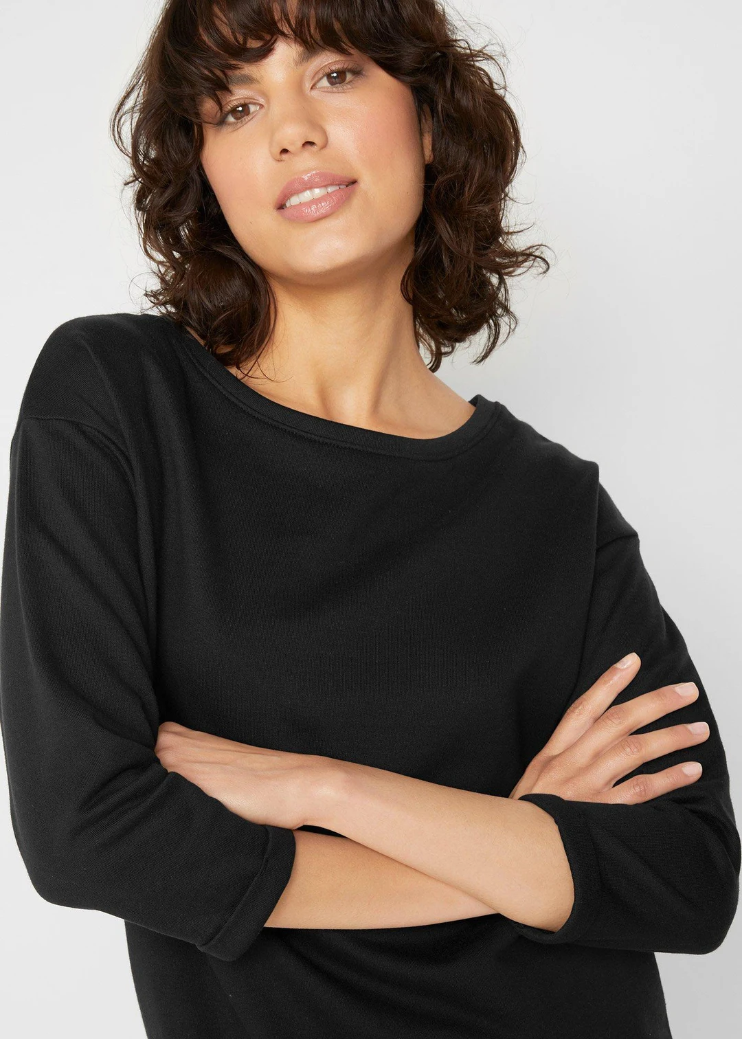 Robe sweat manches 3/4, intérieur gratté doux
