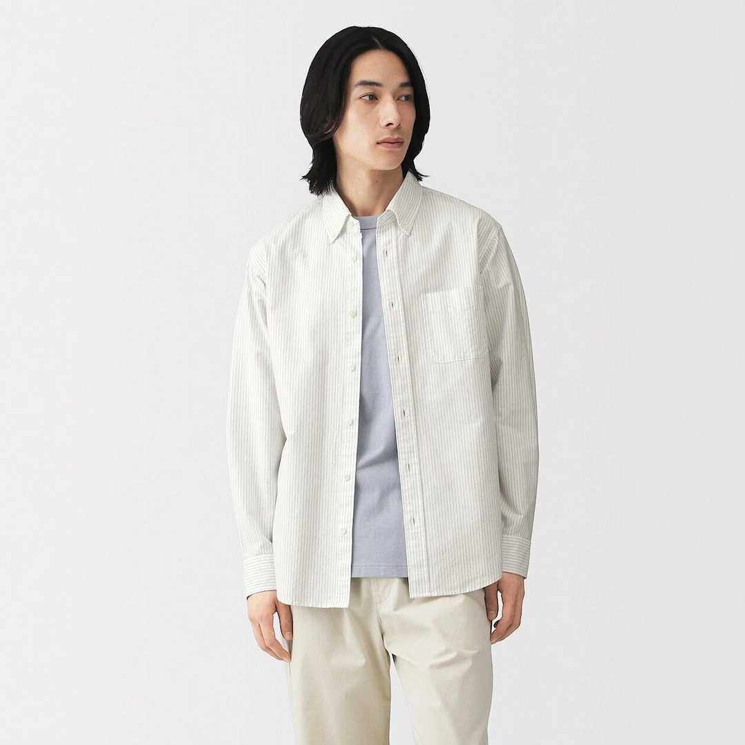 Chemise Oxford en coton lavé pour homme