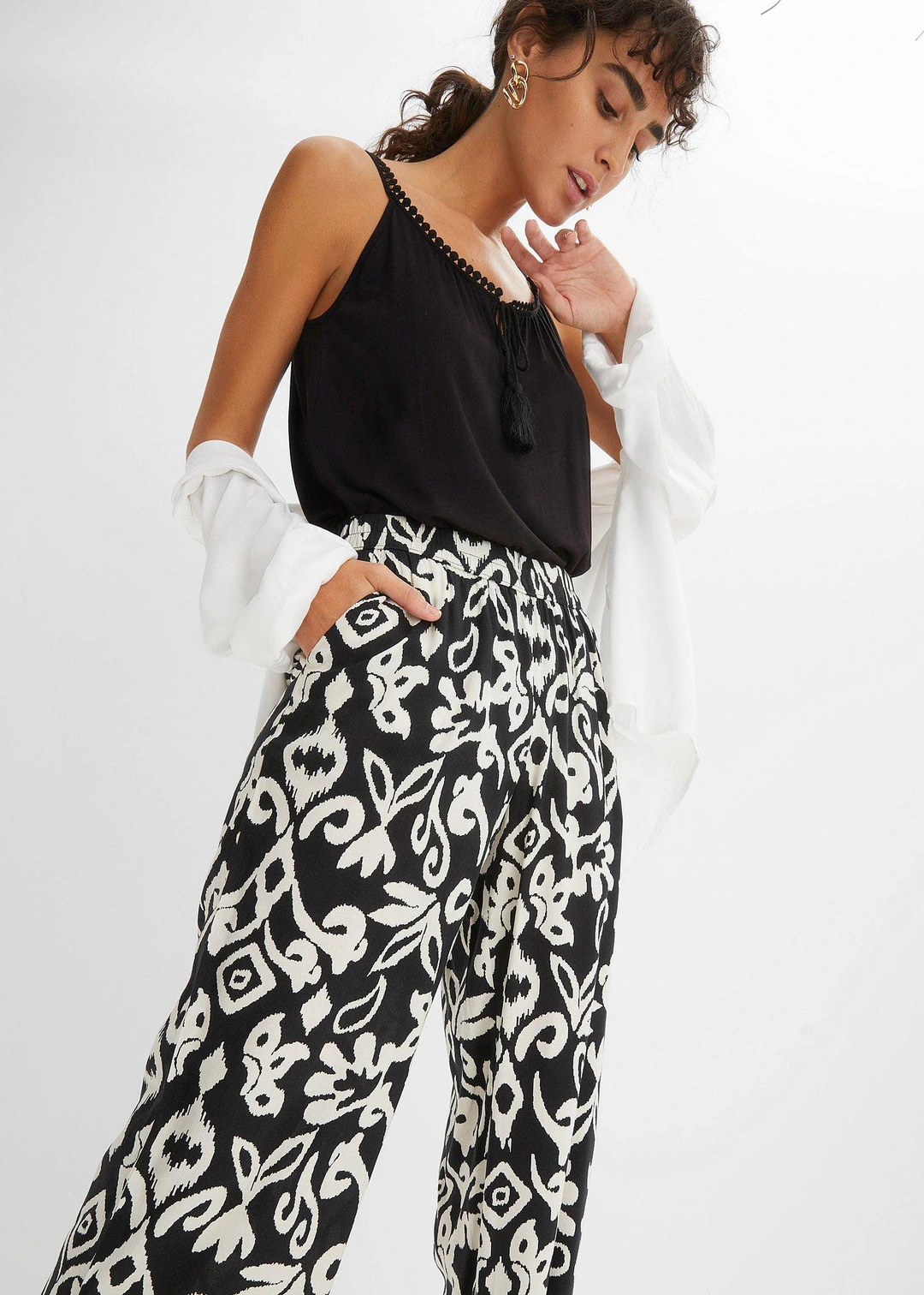 Pantalon large en viscose fluide - 3