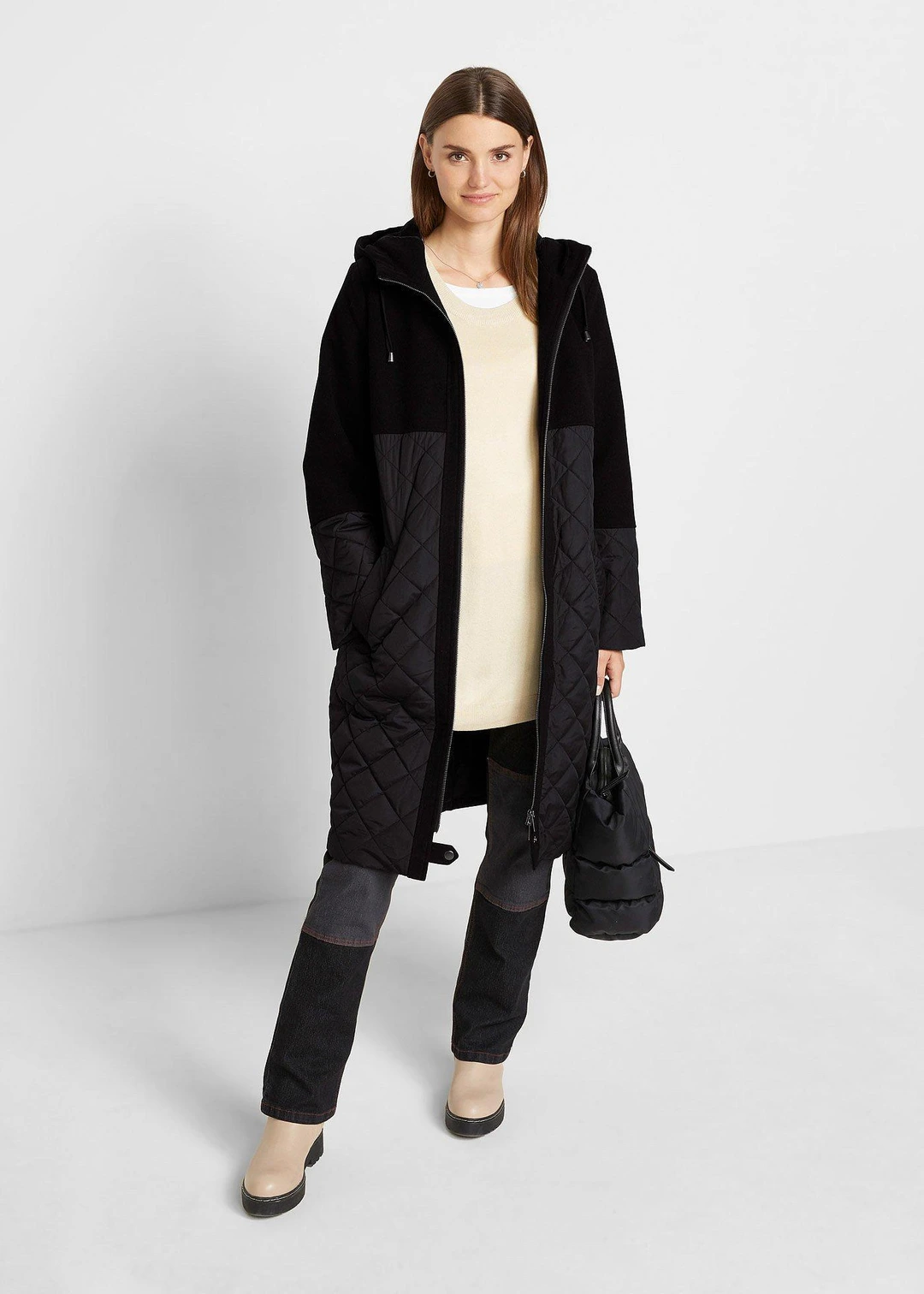 Manteau bi-matière