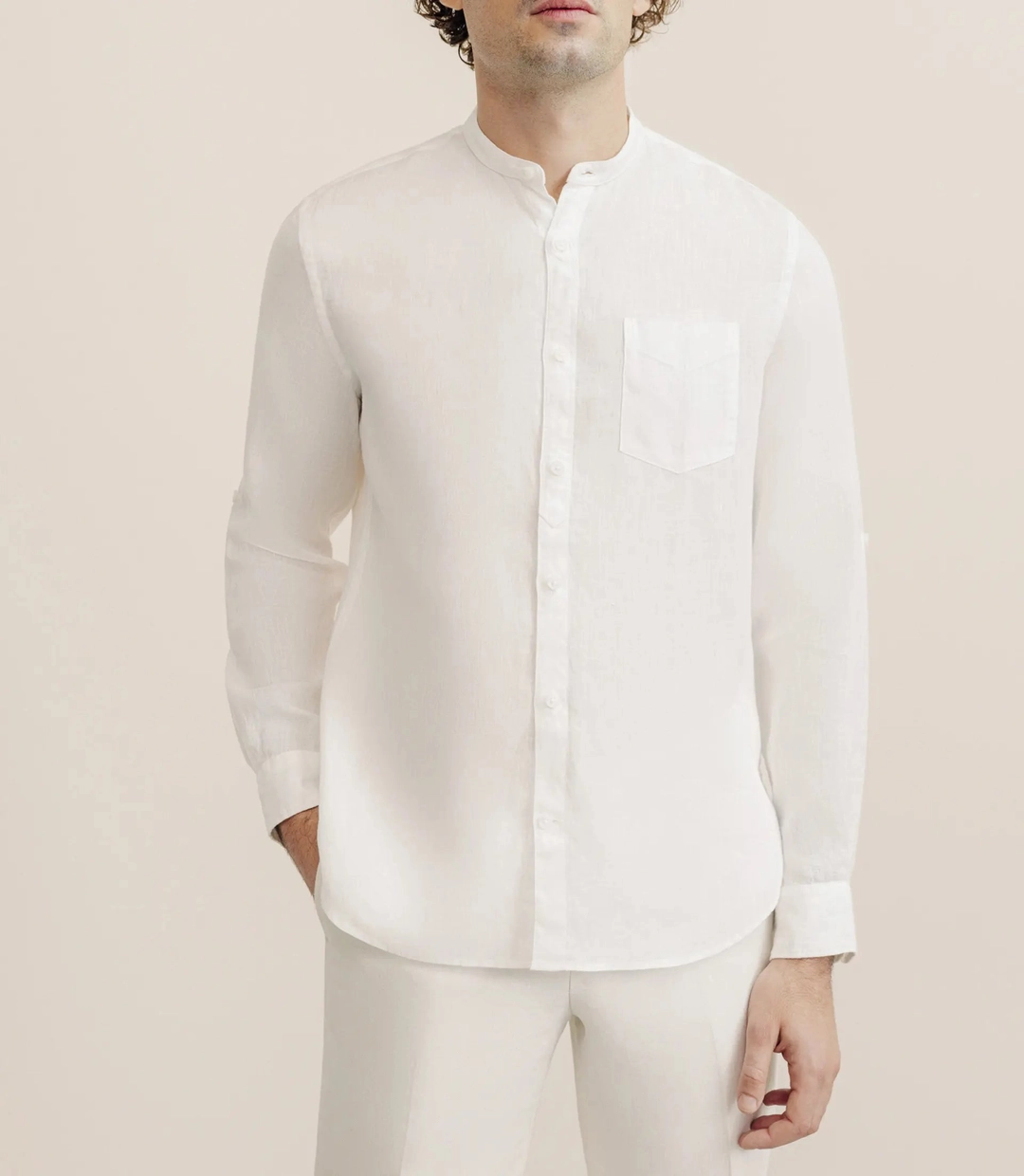 IZAC - Chemise 100% lin blanche
