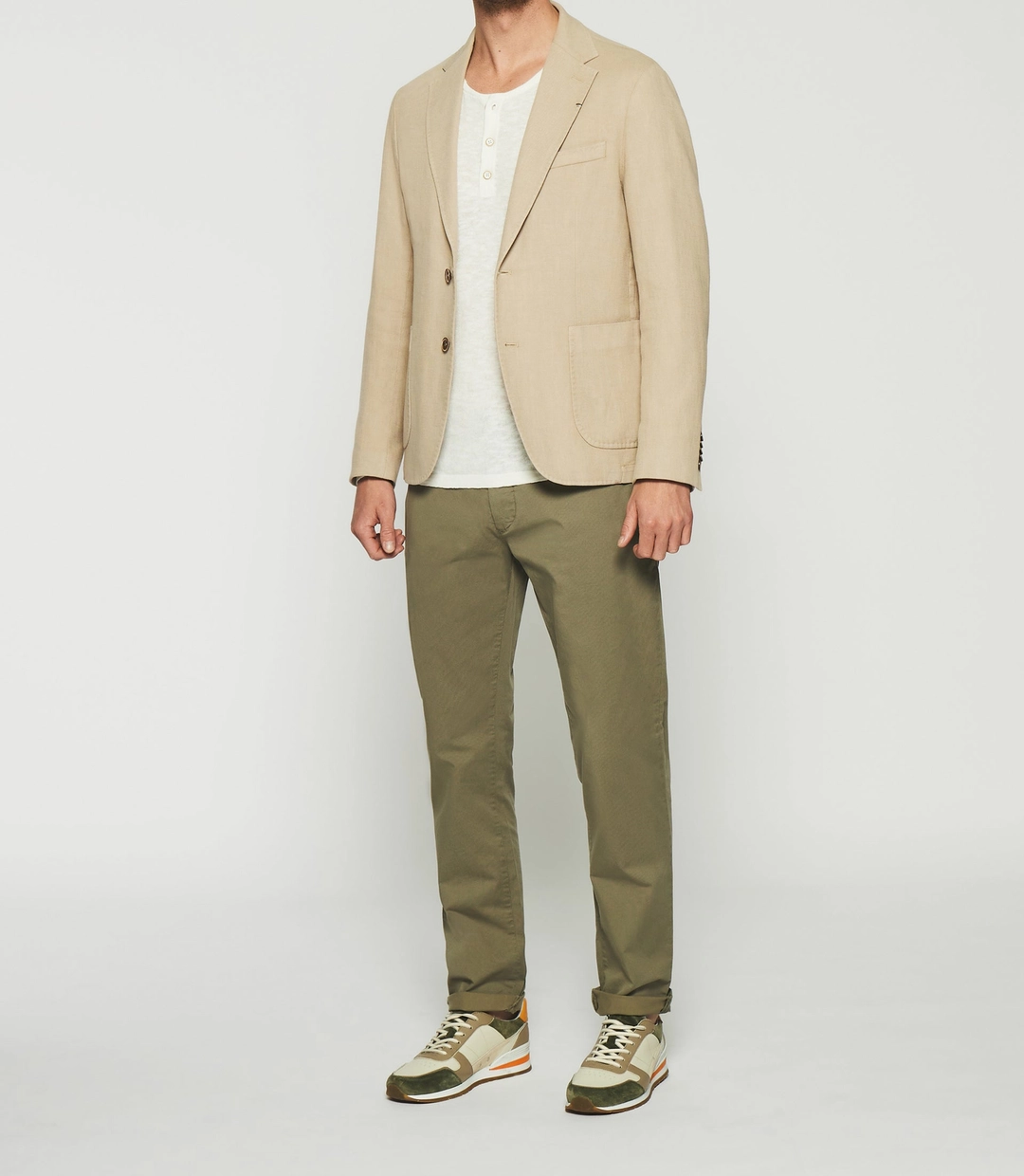IZAC - Veste en coton armuré beige ANDREAS