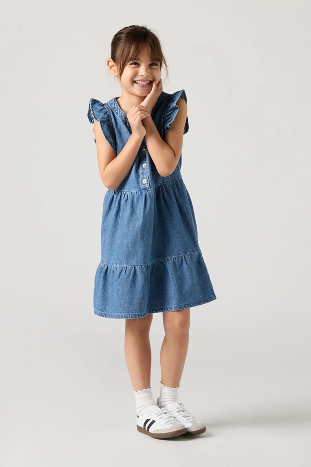 Levi's Kids Flutter Sleeve Dress - Femme - Bleu / Dance Around - 8A