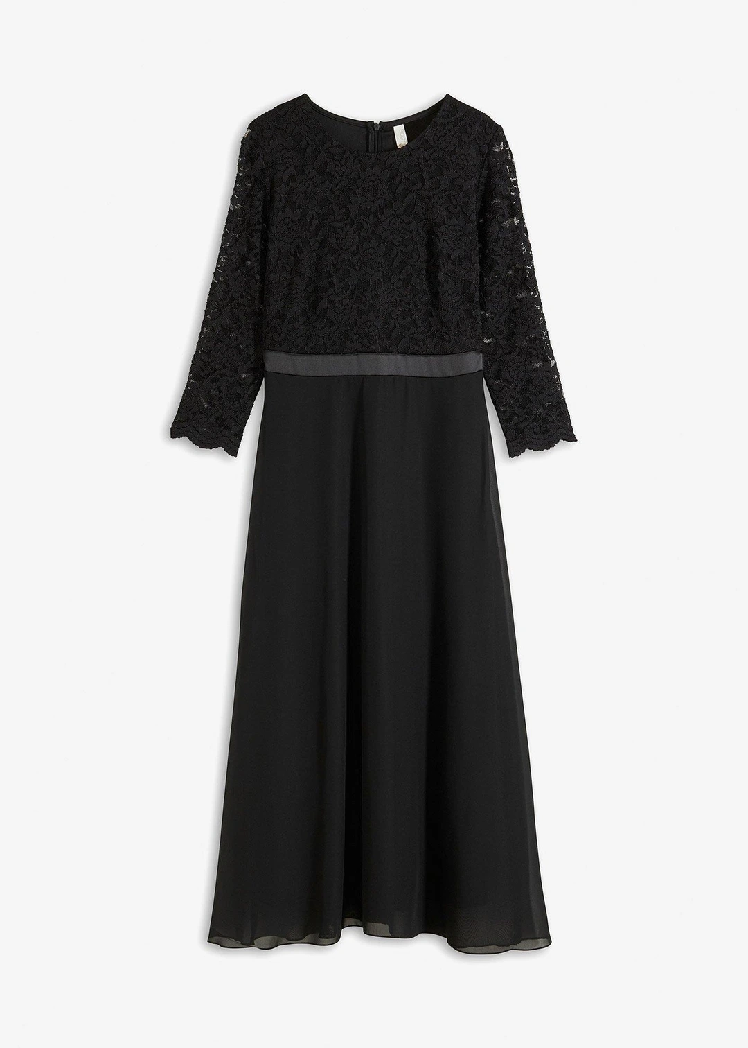 Robe midi en mousseline légère avec haut en dentelle
