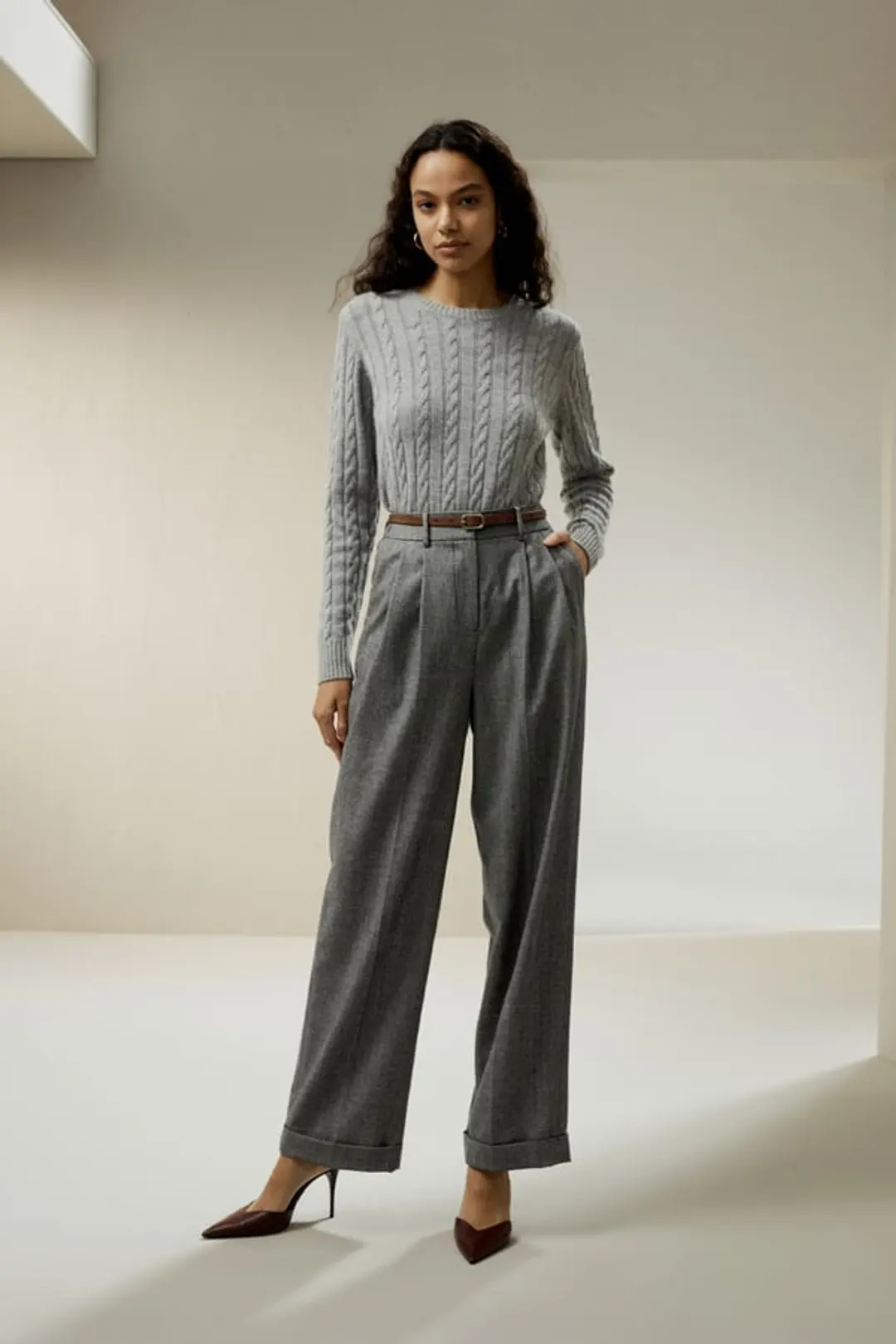 LILYSILK Pull En Laine Femme Gris Col Rond, Style Preppy Inspiré Laine Et Cachemire Un Classique À Associer À Un Pantalon L
