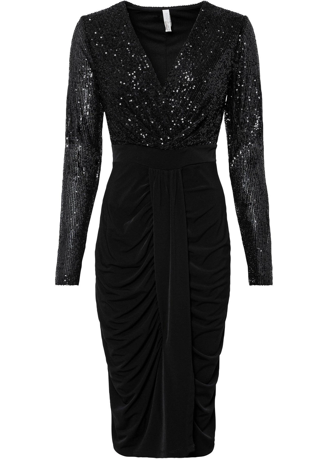 Robe en jersey à sequins et drapé