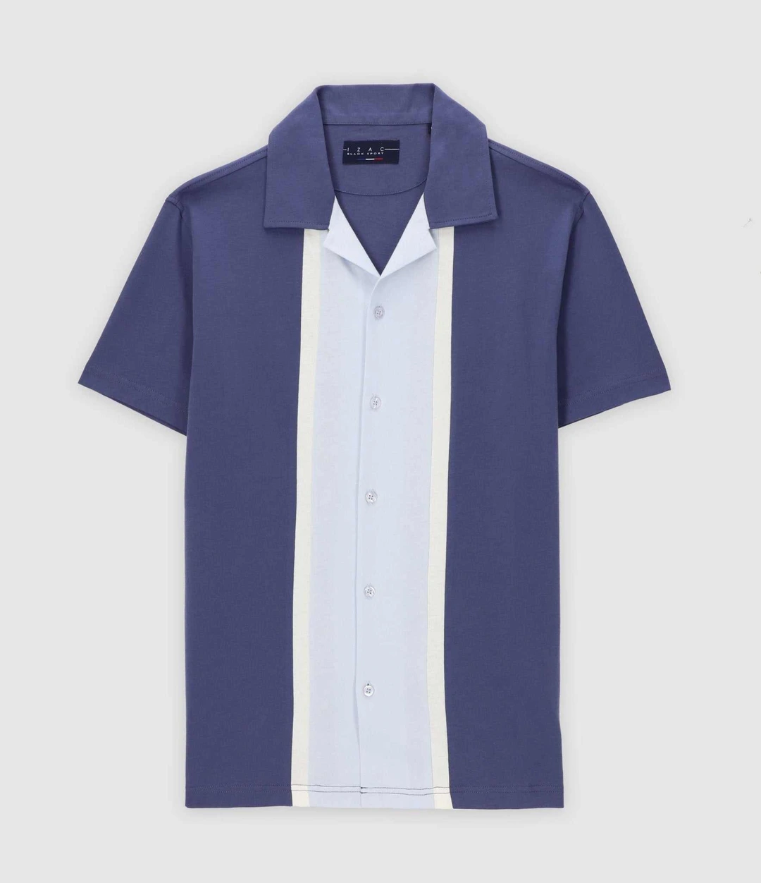 IZAC - Chemise manches courtes en jersey bleu KAMI2
