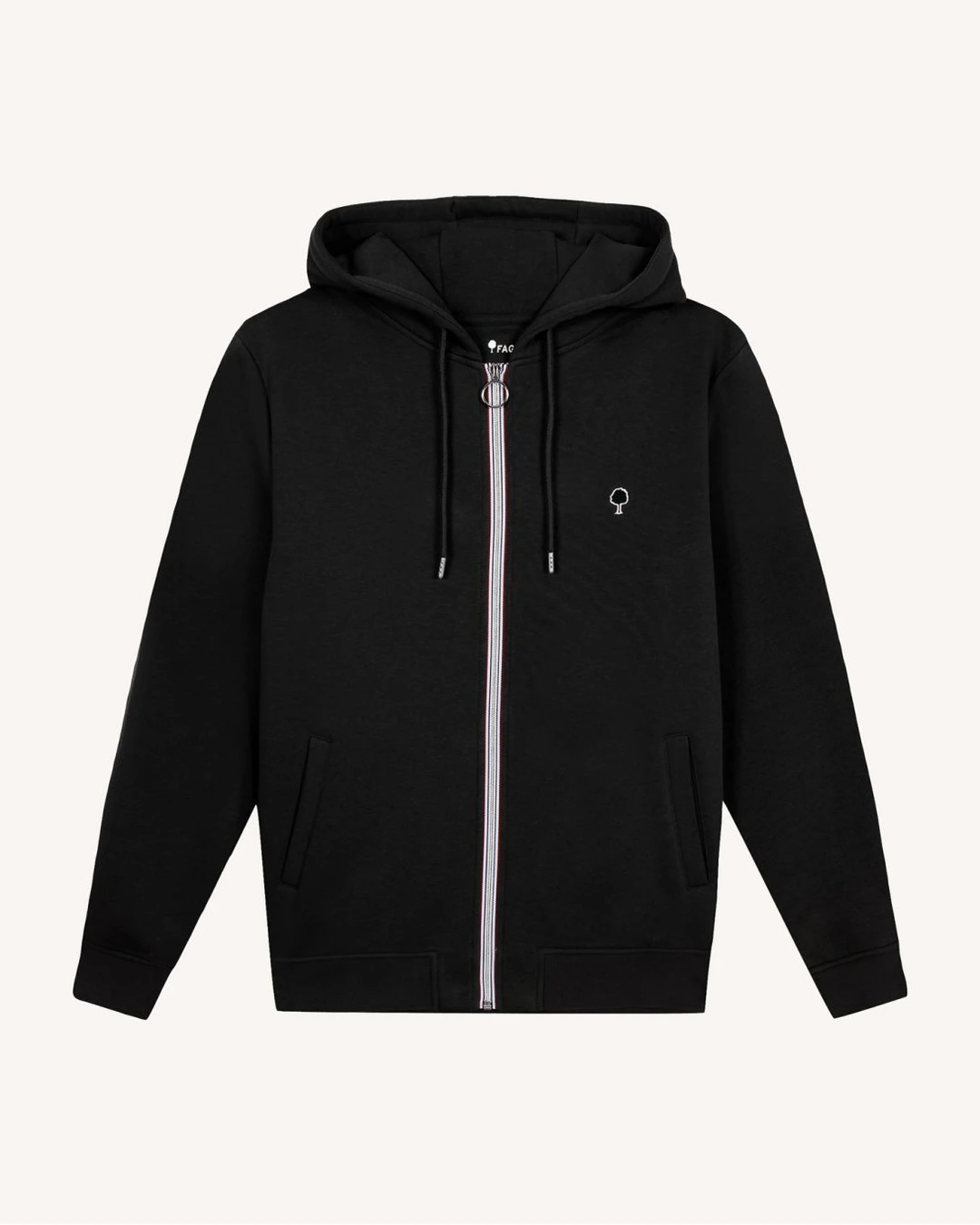 Sweat zippé marron foncé coton - MESNIL - 2