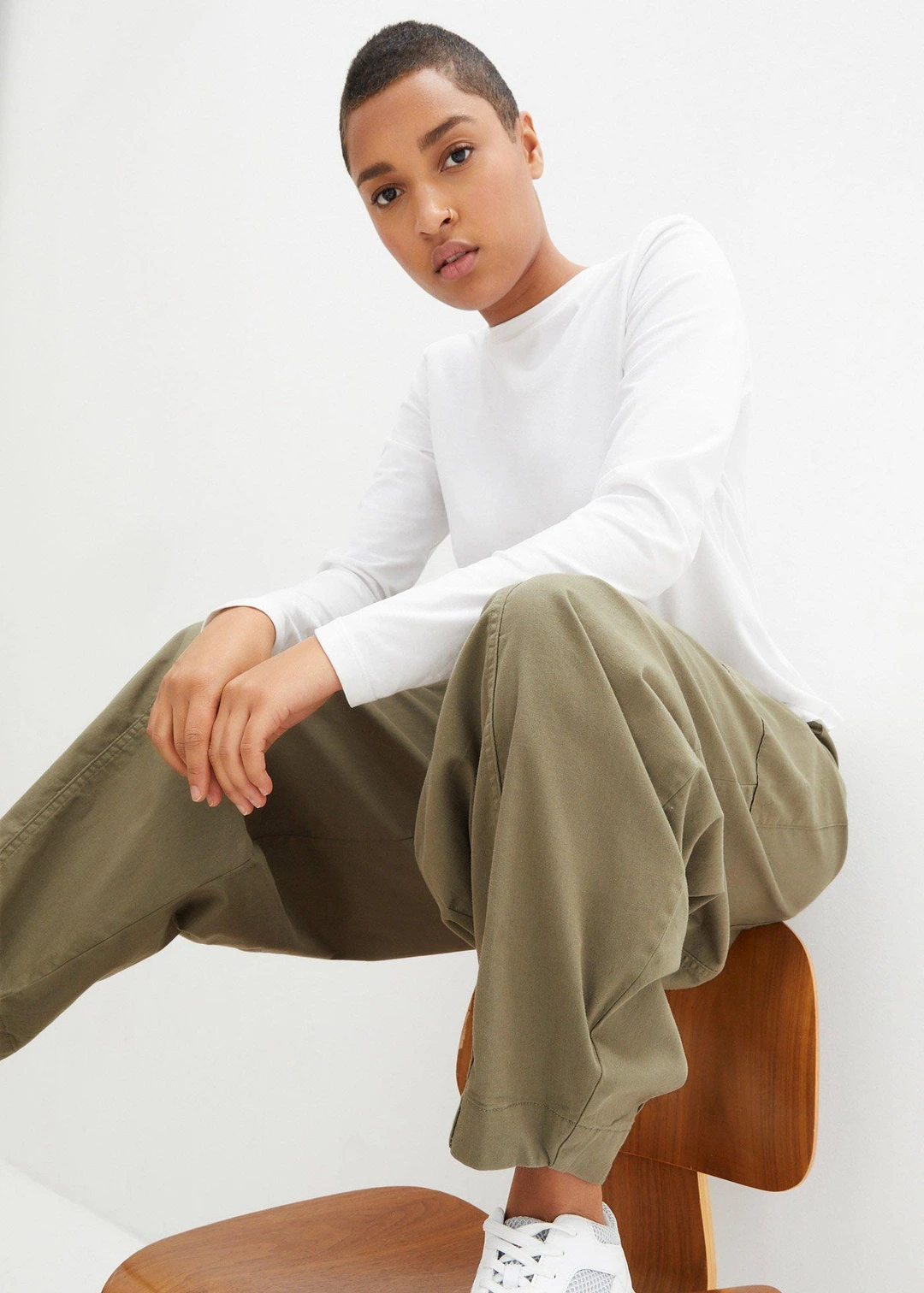 Pantalon ballon en coton extensible - 3