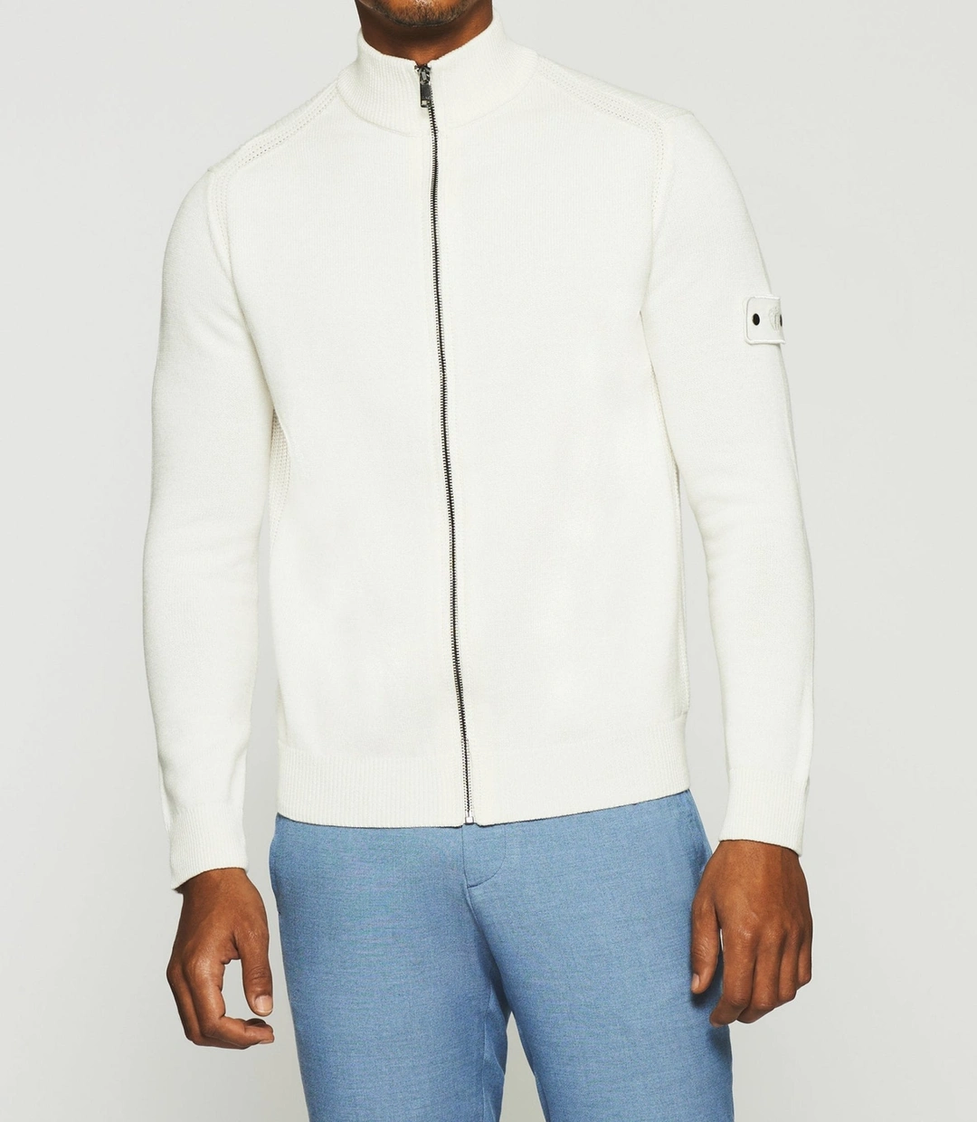IZAC - Gilet zippé col montant écru DAN