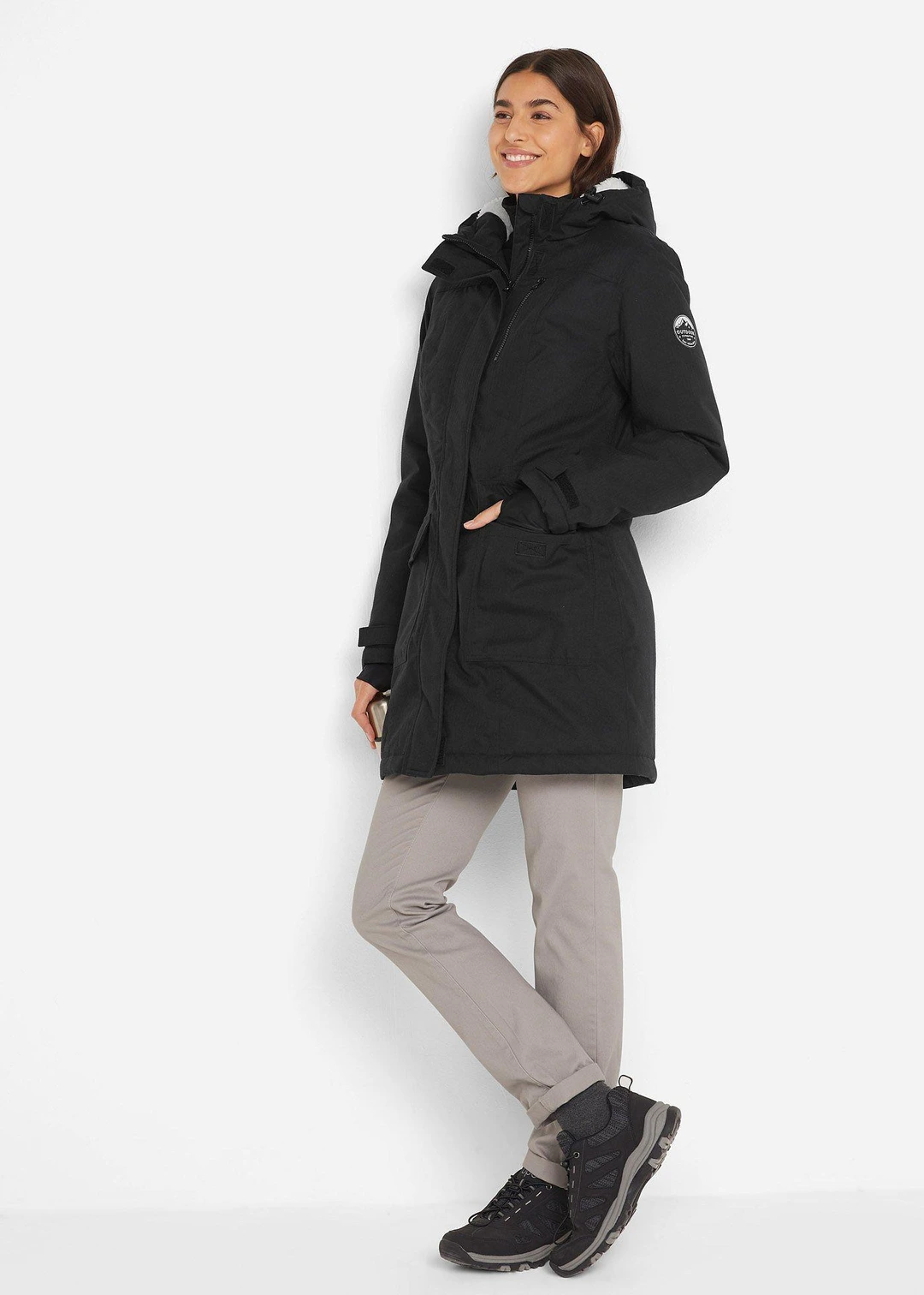 Parka imperméable avec polaire peluche dans la capuche - 2